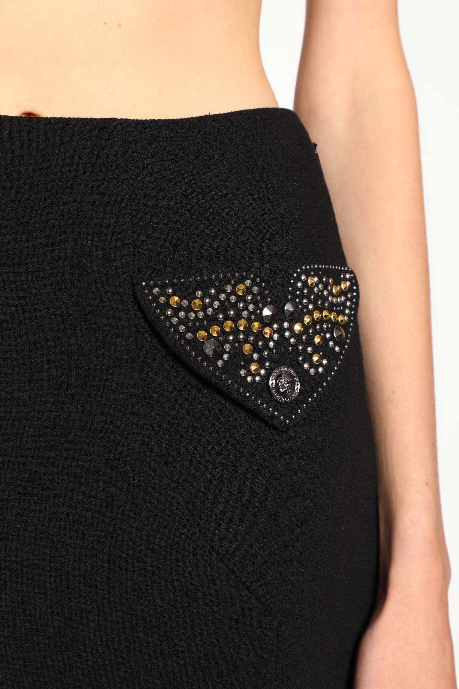 Studded Wool Mini Skirt - 4