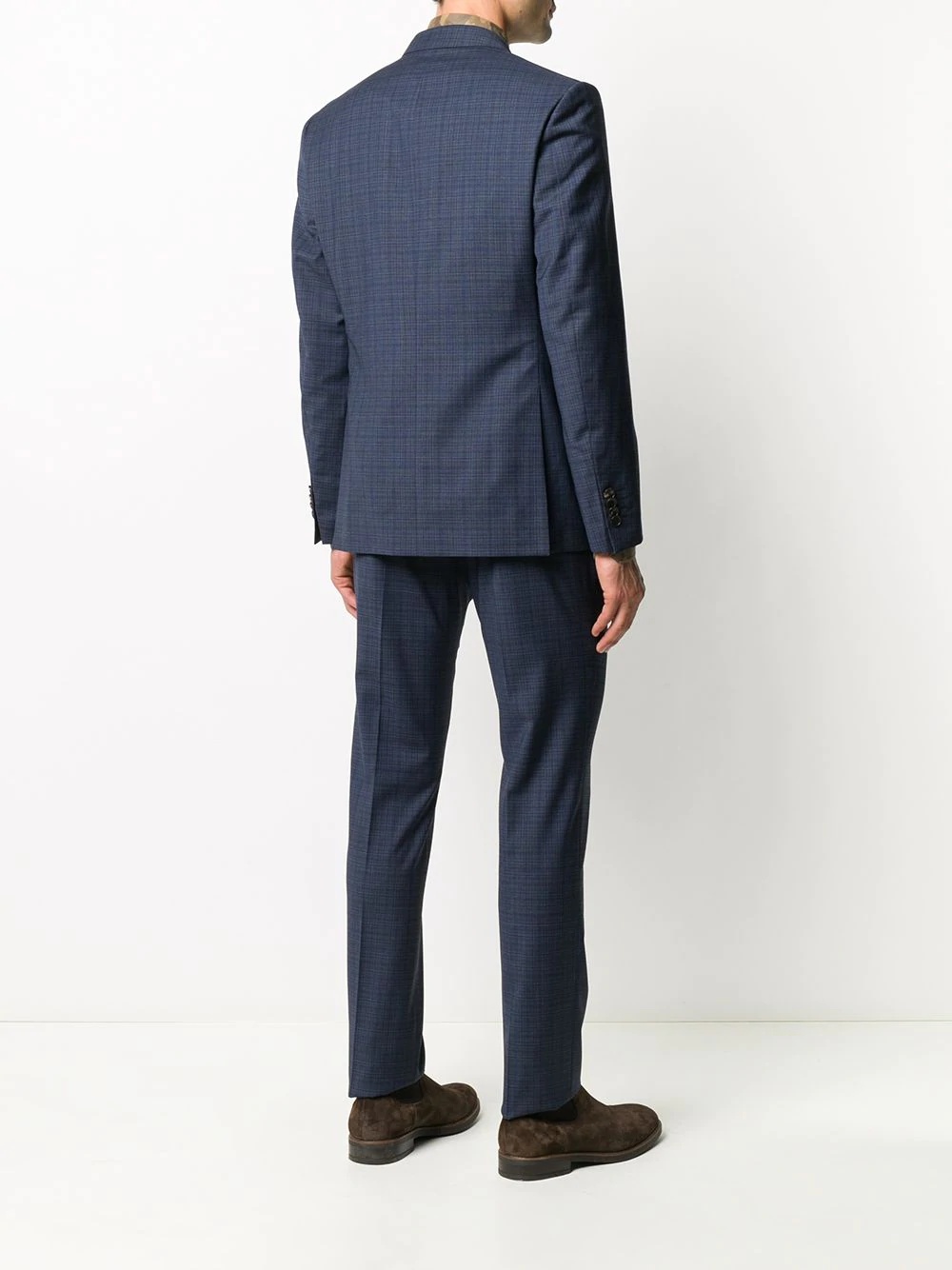 check pattern wool suit - 4