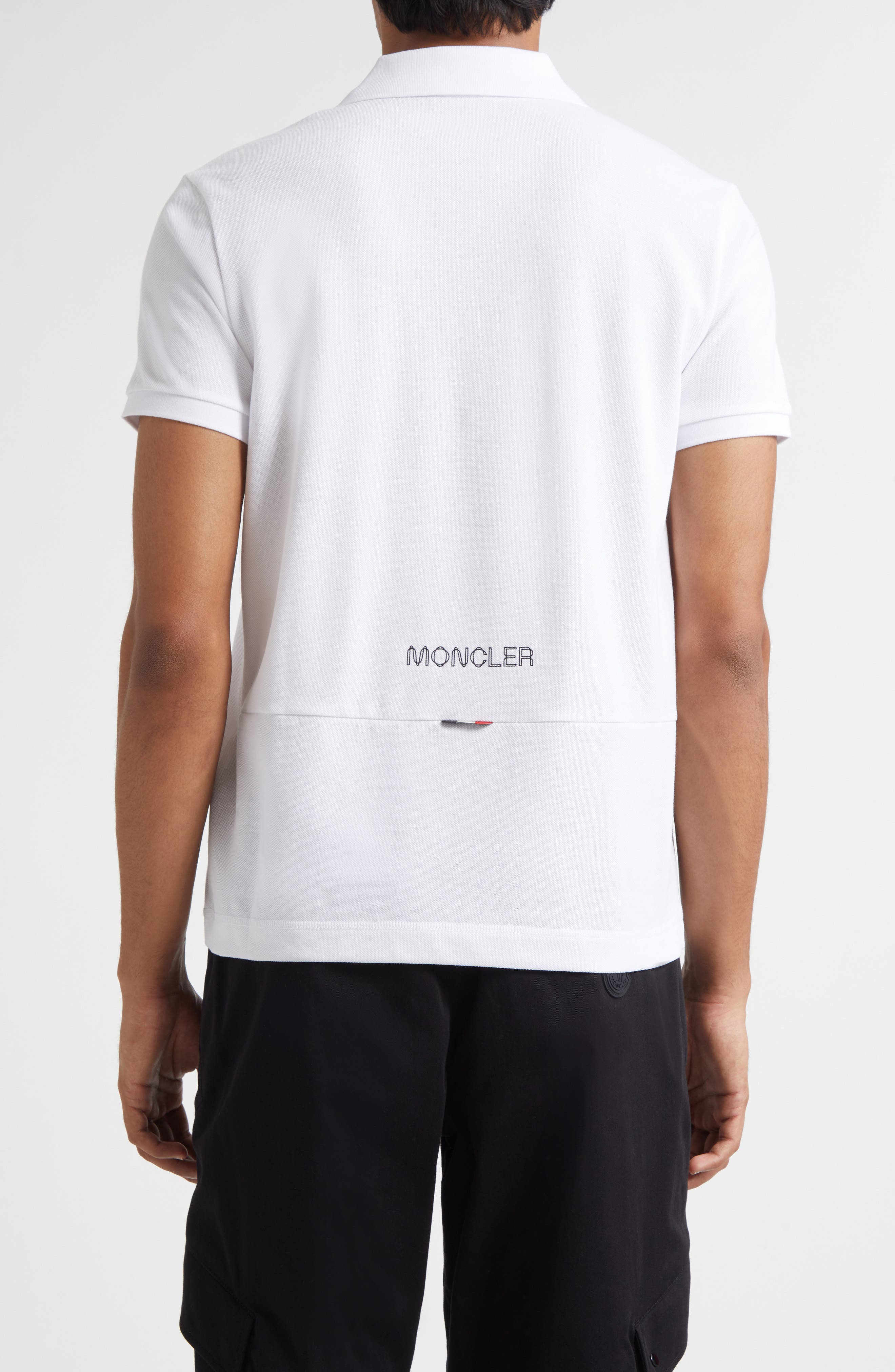 Moncler Logo Cotton Piqué Polo in Brilliant White at Nordstrom - 2