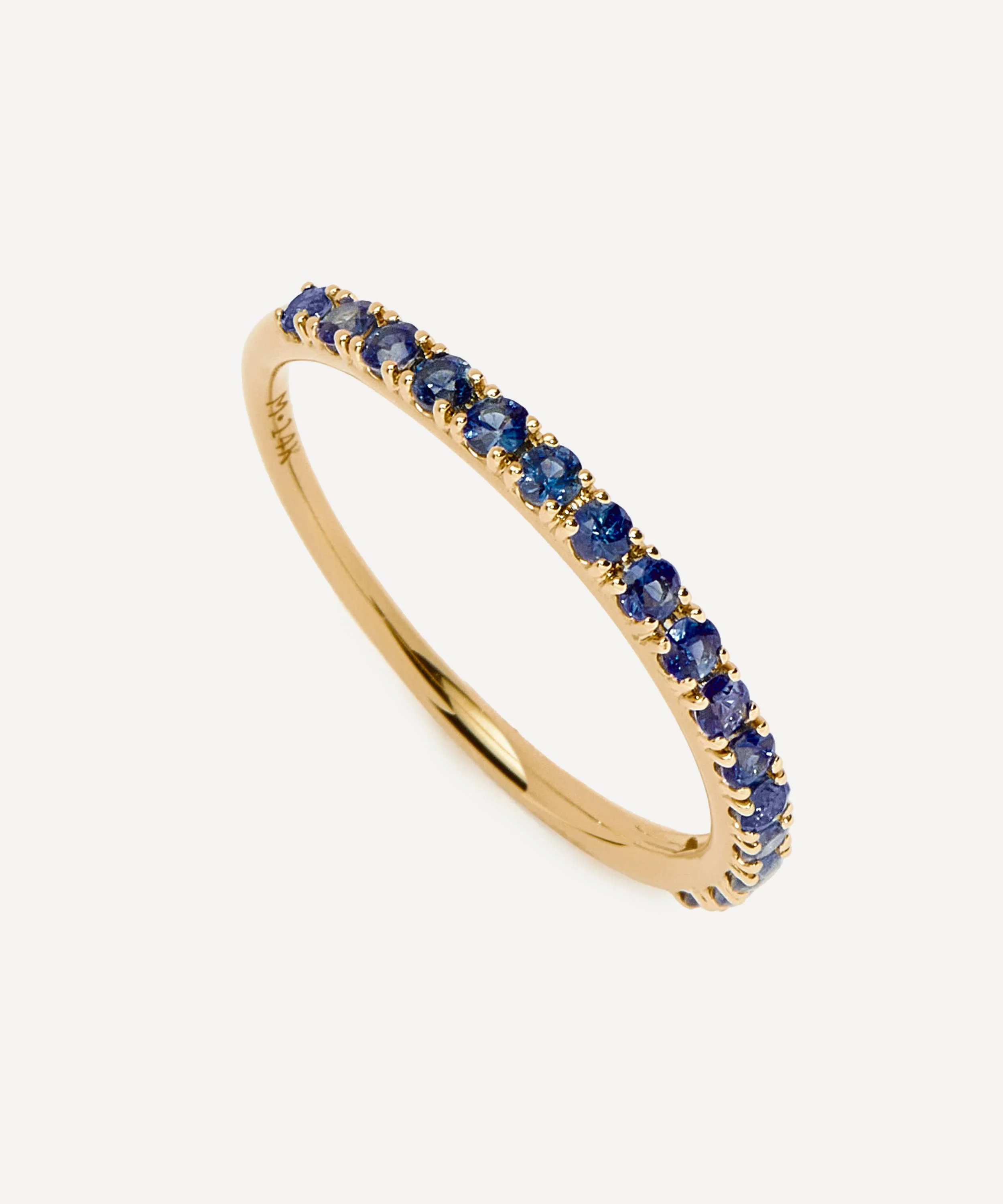 14ct Gold Fine Sapphire Half Eternity Ring - 1