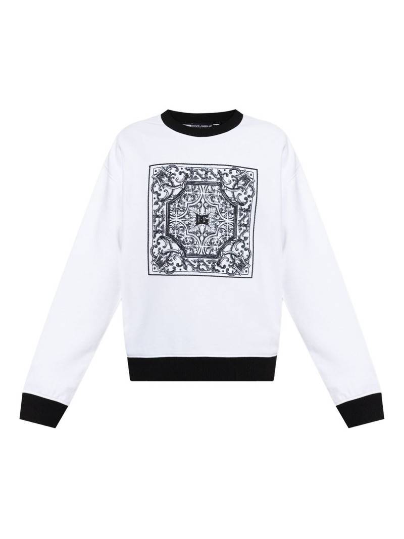 baroque-print sweatshirt 1
