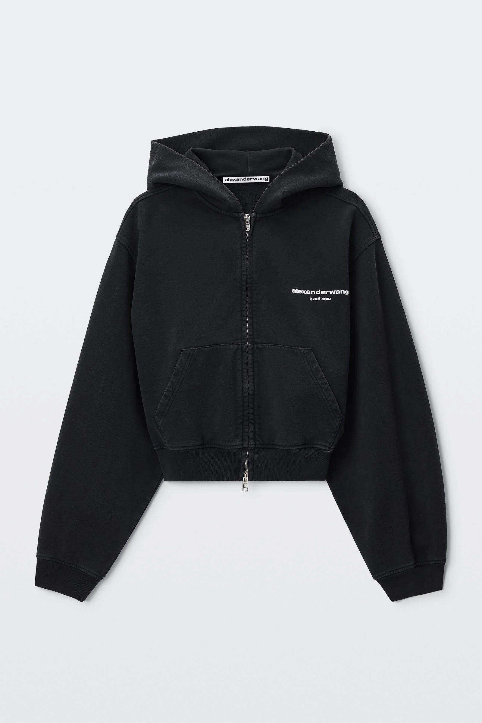 logo print zip-up hoodie - 1