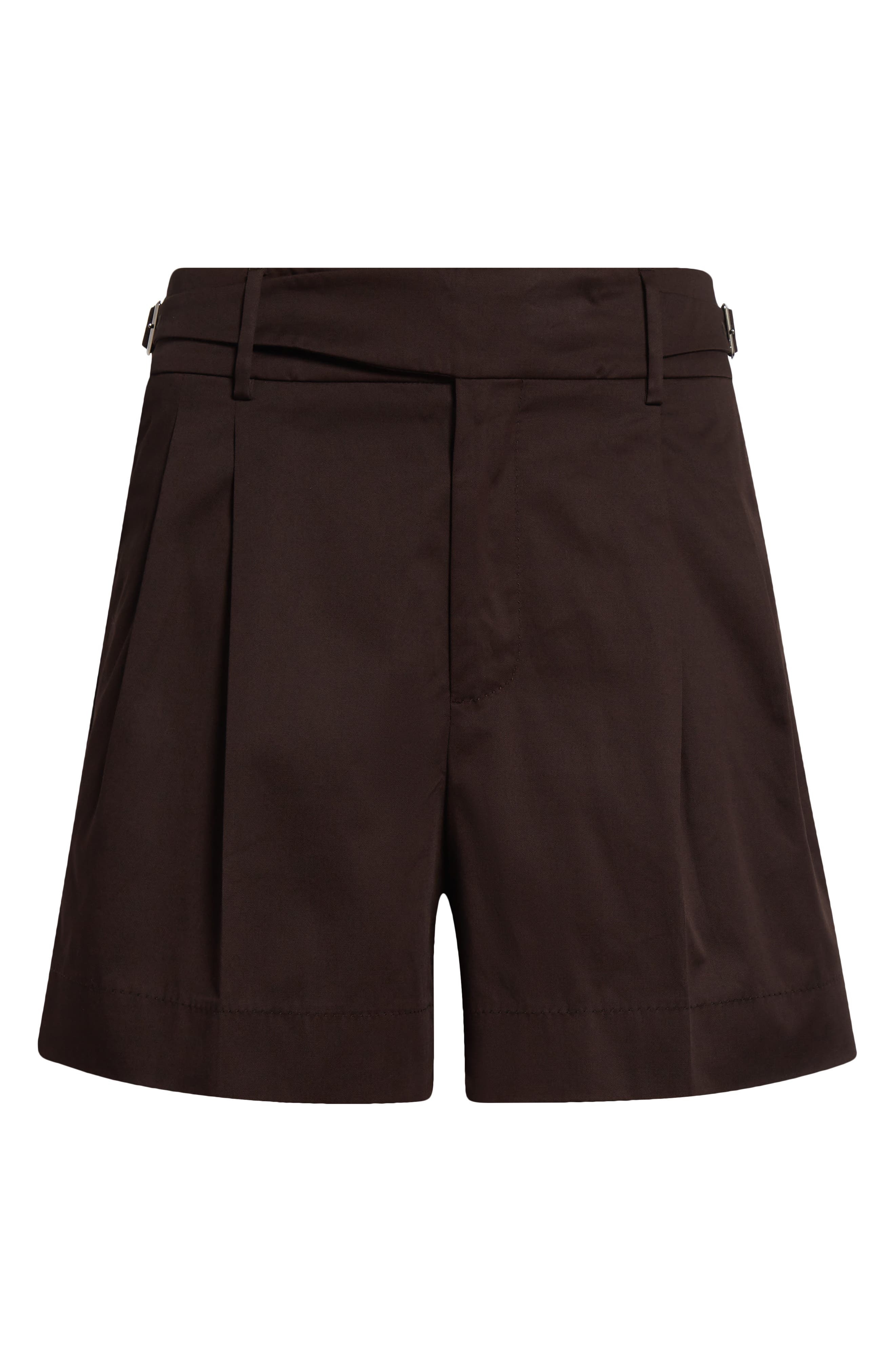 Dolce&Gabbana Pleated Stretch Cotton Gabardine Shorts in M1348 Deep Brown at Nordstrom - 6
