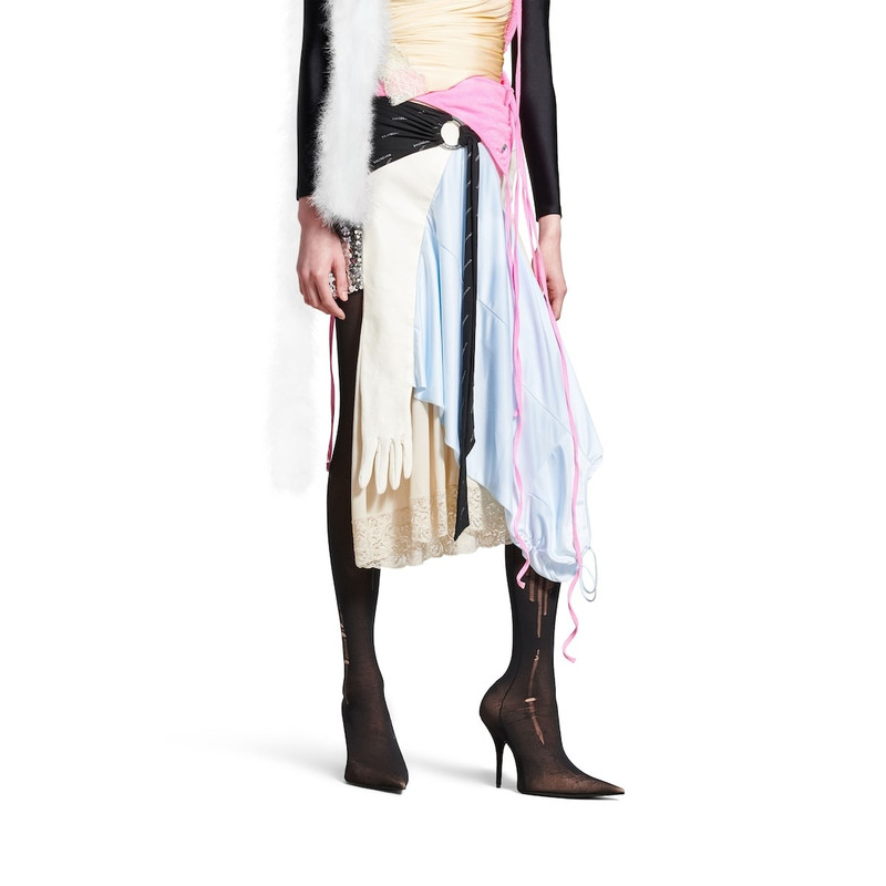 Women's Messy Patched Skirt in Multicolored 5