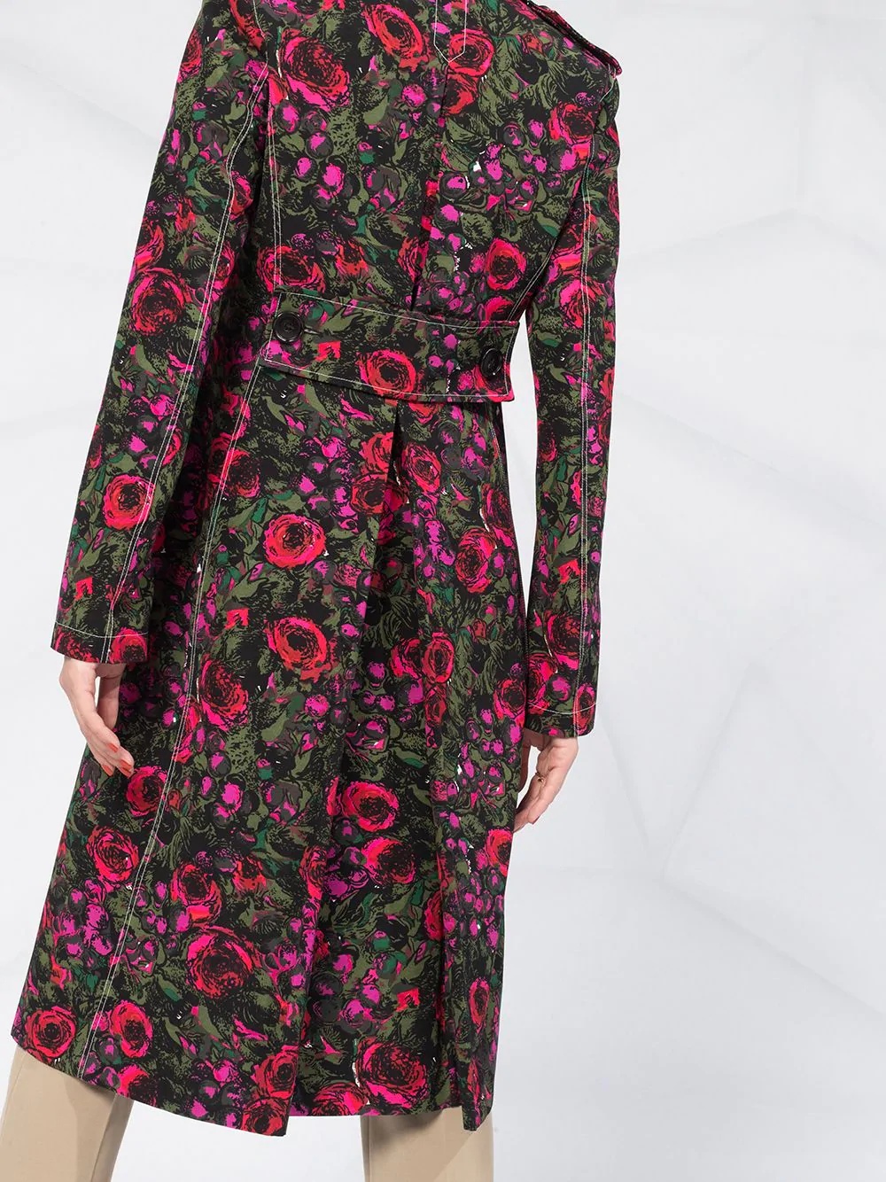 floral print tailored coat - 3