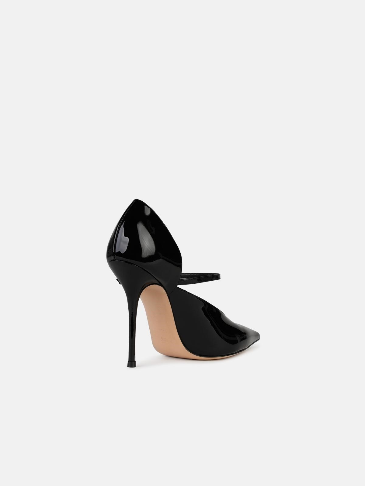 'SCARLET' BLACK SHINY LEATHER PUMPS - 3