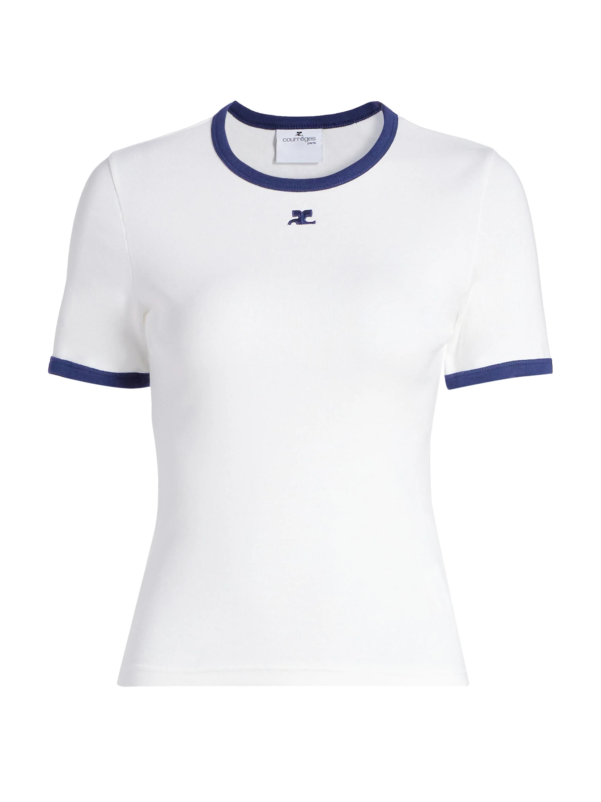 Women's Reedition Contrast Cotton Tee - Heritage White Mineral Blue - 1