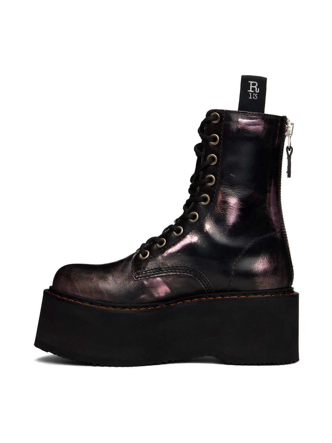 Black & Pink Double Stack Boots - 3