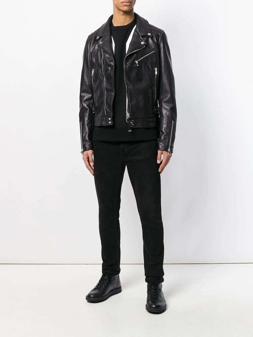 fitted biker jacket - 2