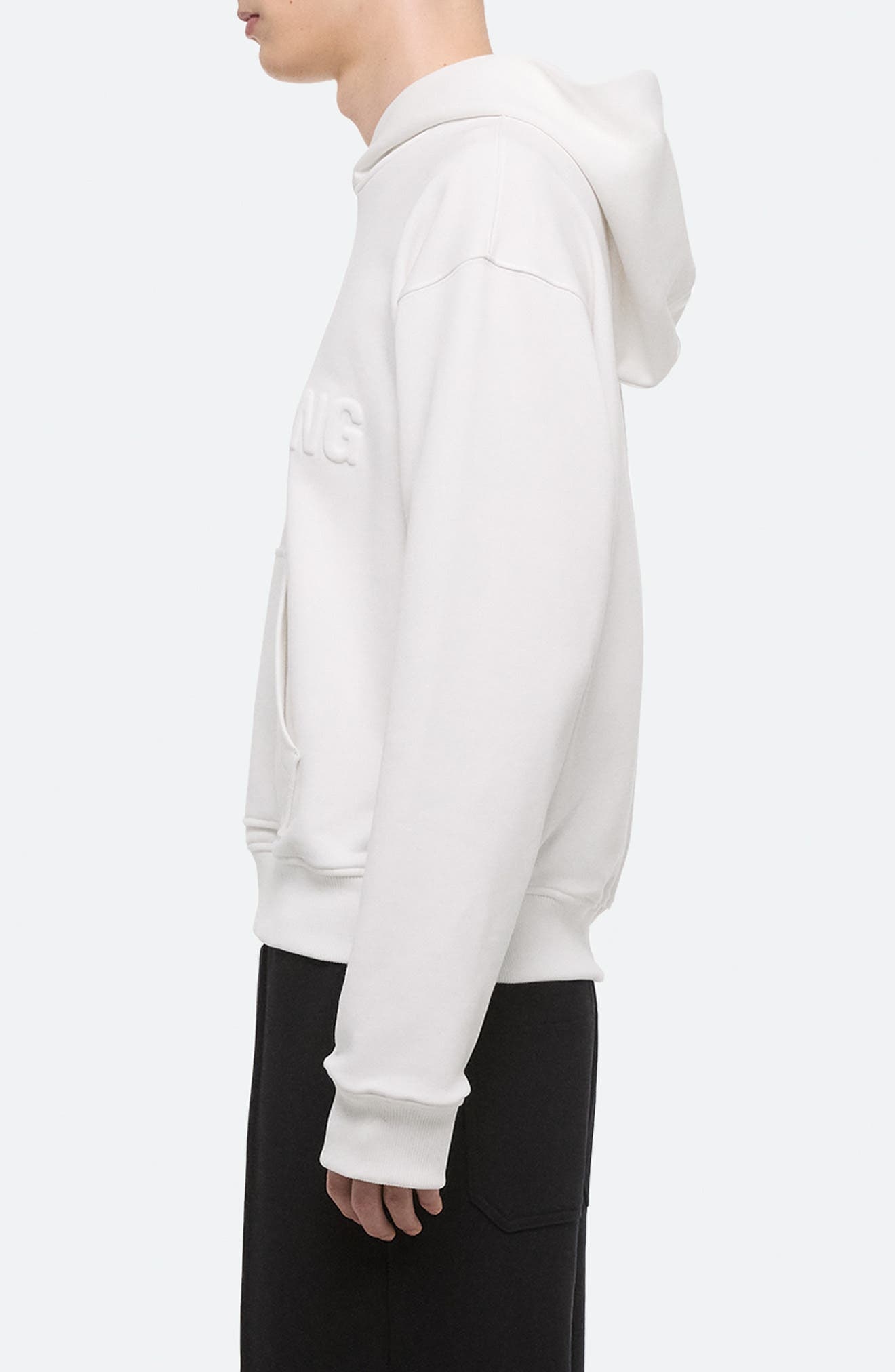 Helmut Lang Embossed Studio Logo Hoodie in White at Nordstrom - 3