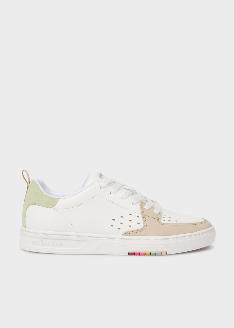 Women's White Contrast-Panel 'Cosmo' Trainers 1