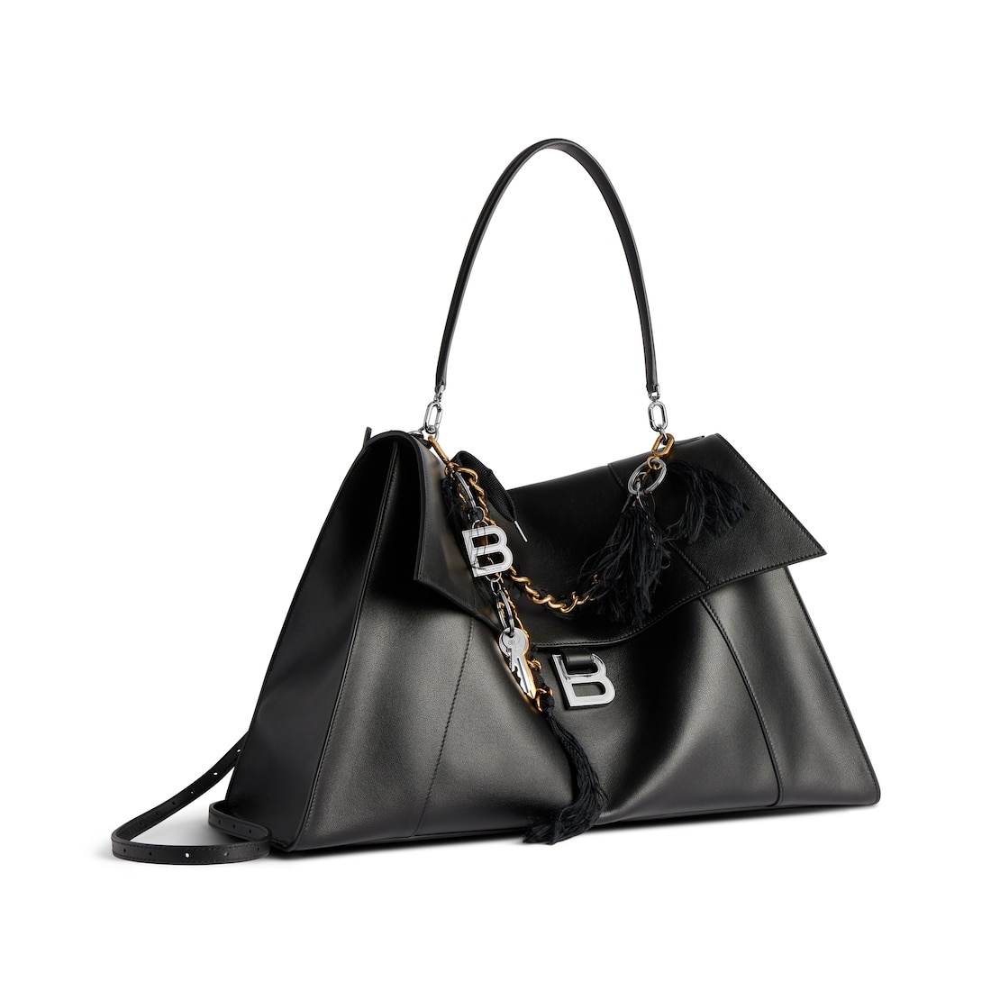 Women's Hourglass Soft Large Handbag in Black - 2
