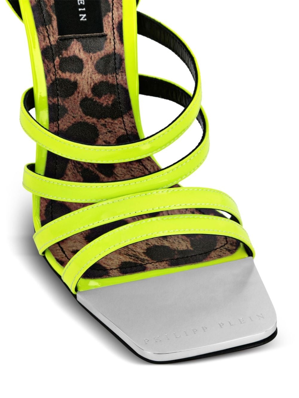 square-toe patent leather sandals - 3