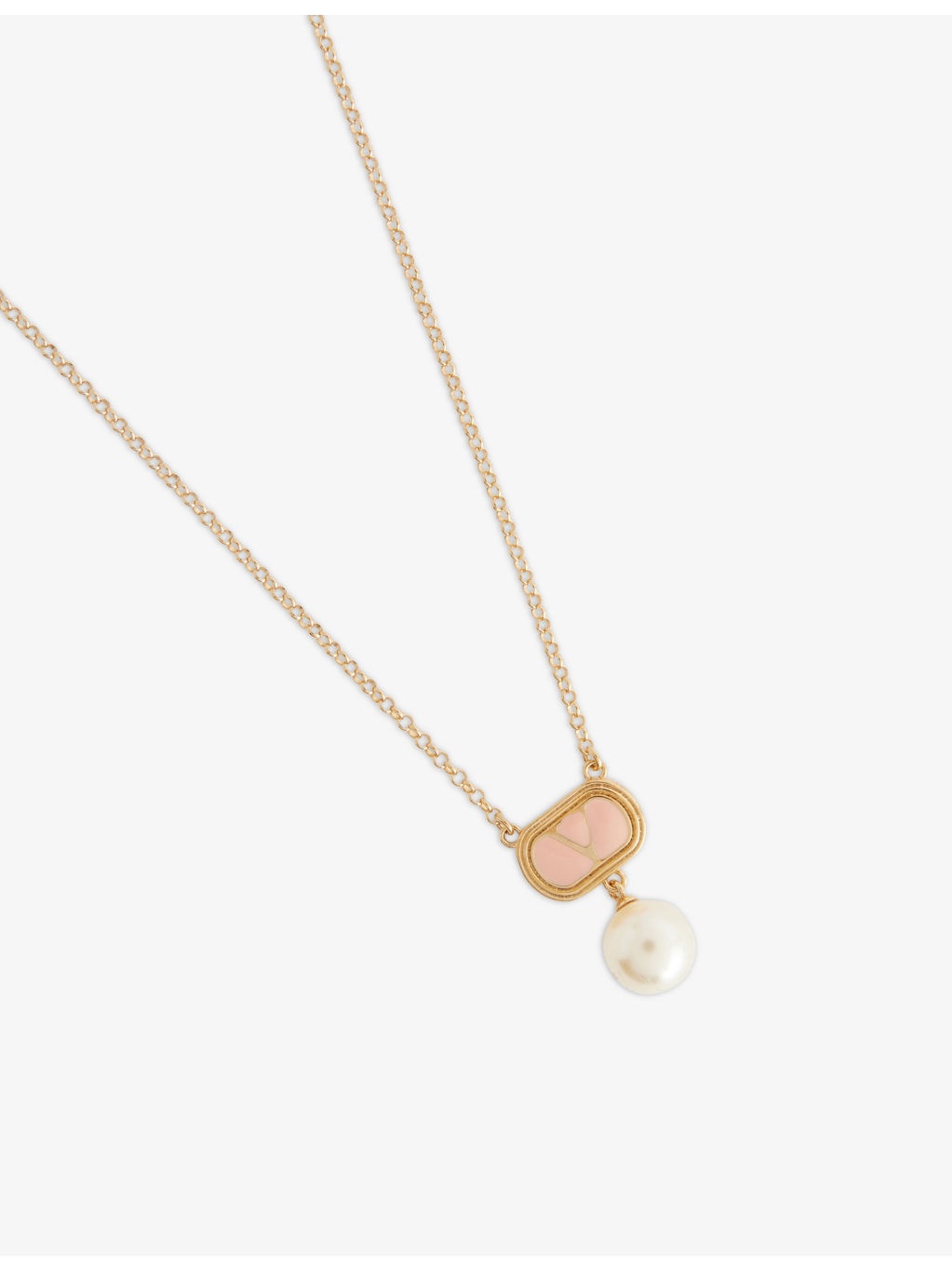 Ovalette Metal and Swarovski® Pearl Necklace - 3