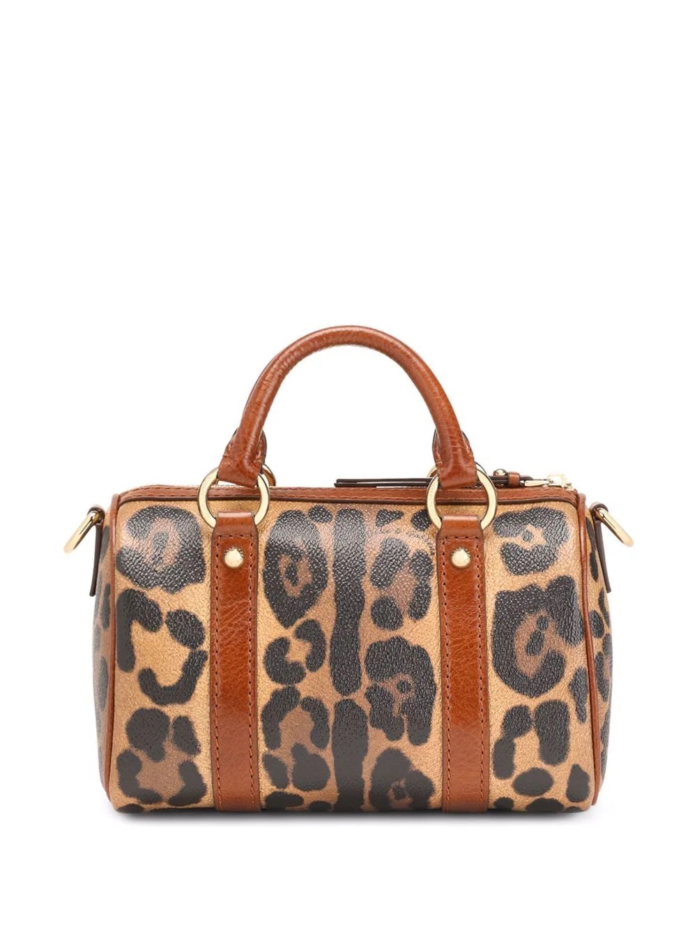 leopard-print leather tote bag - 3