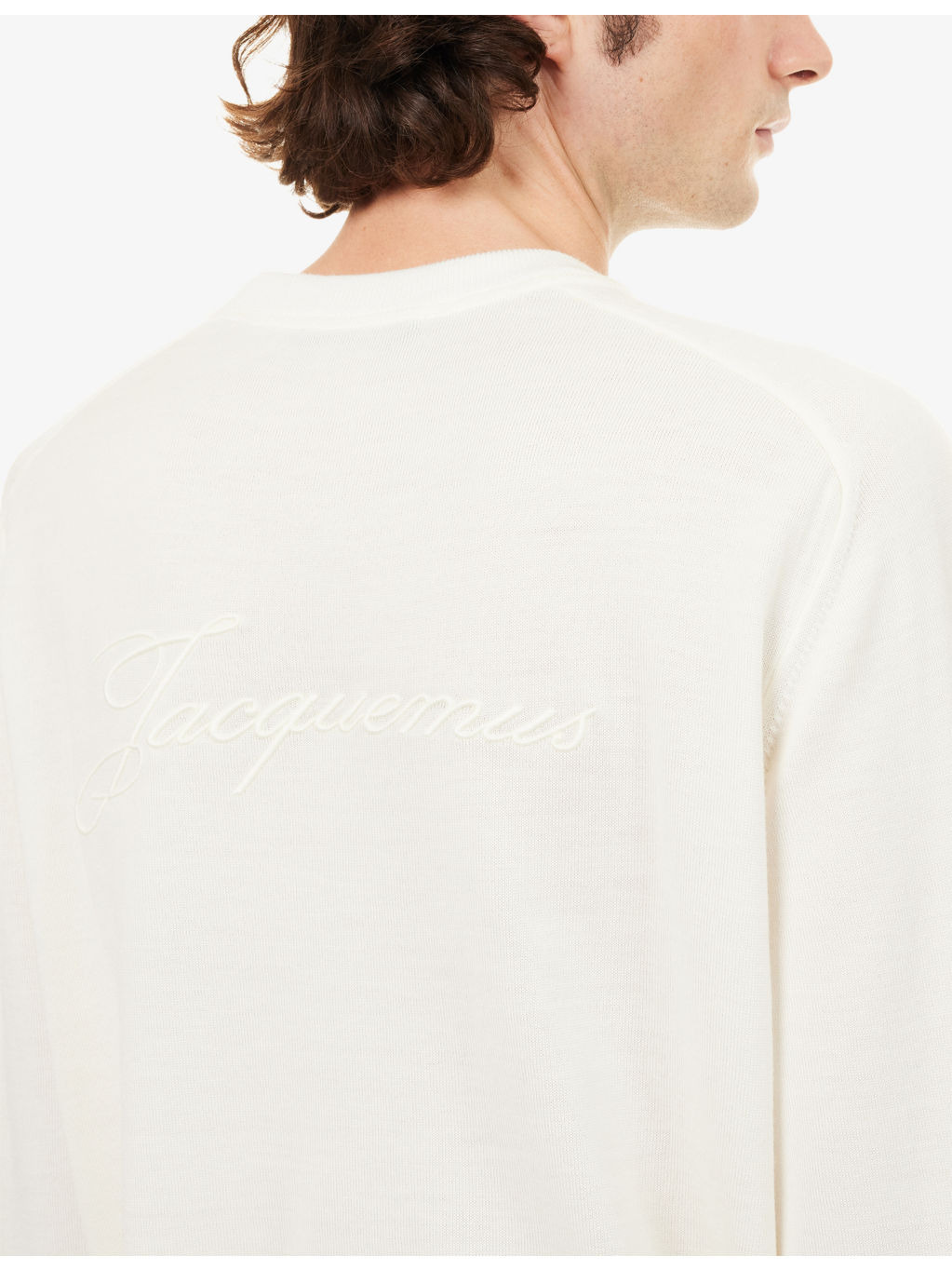 Embroidered-Logo Long-Sleeve Wool Blend Sweater - 5