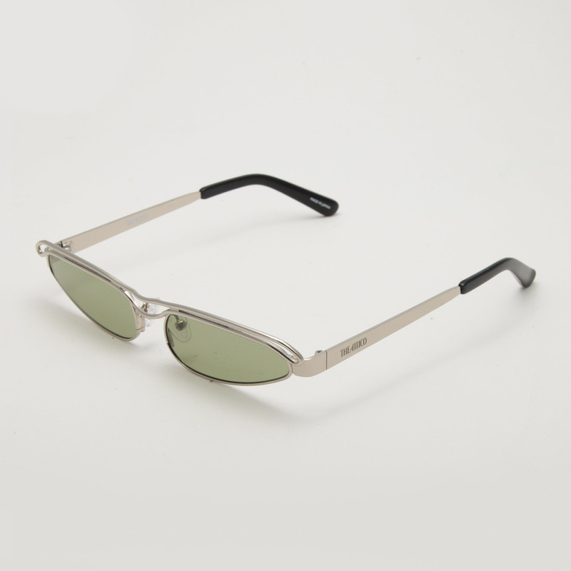 LINDA FARROW Norma Cat Eye Sunglasses in Silver outlook