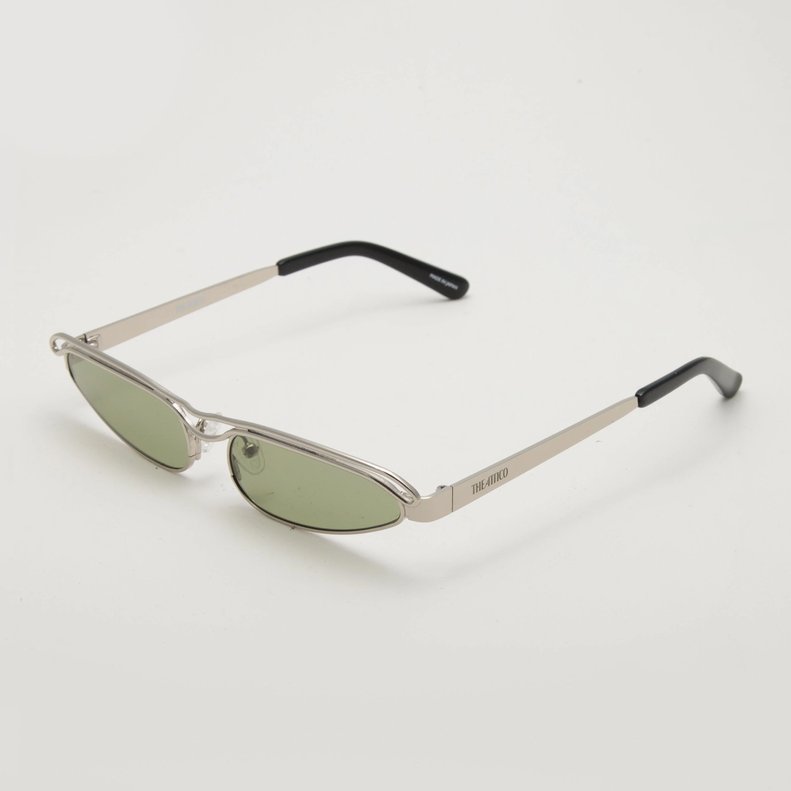 Linda Farrow Cat-Eye Sunglasses - Silver Simon Square Sunglasses in White Gold Frame by LINDA FARROW main image 2