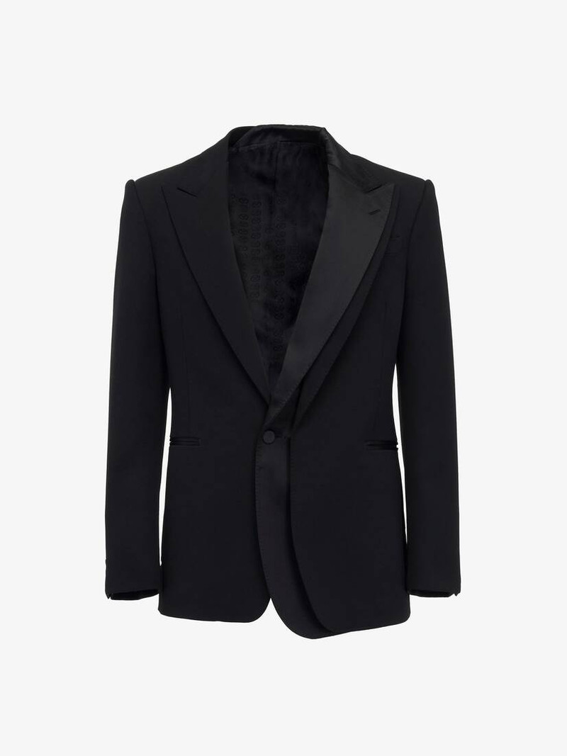 Men's Trompe-l'œil 검정색의 Single-breasted Jacket - 1