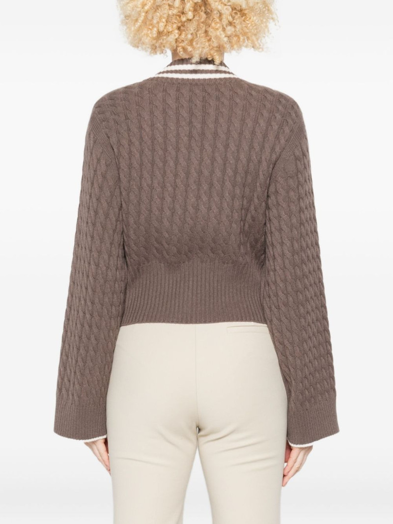 cable-knit V-neck sweater 4
