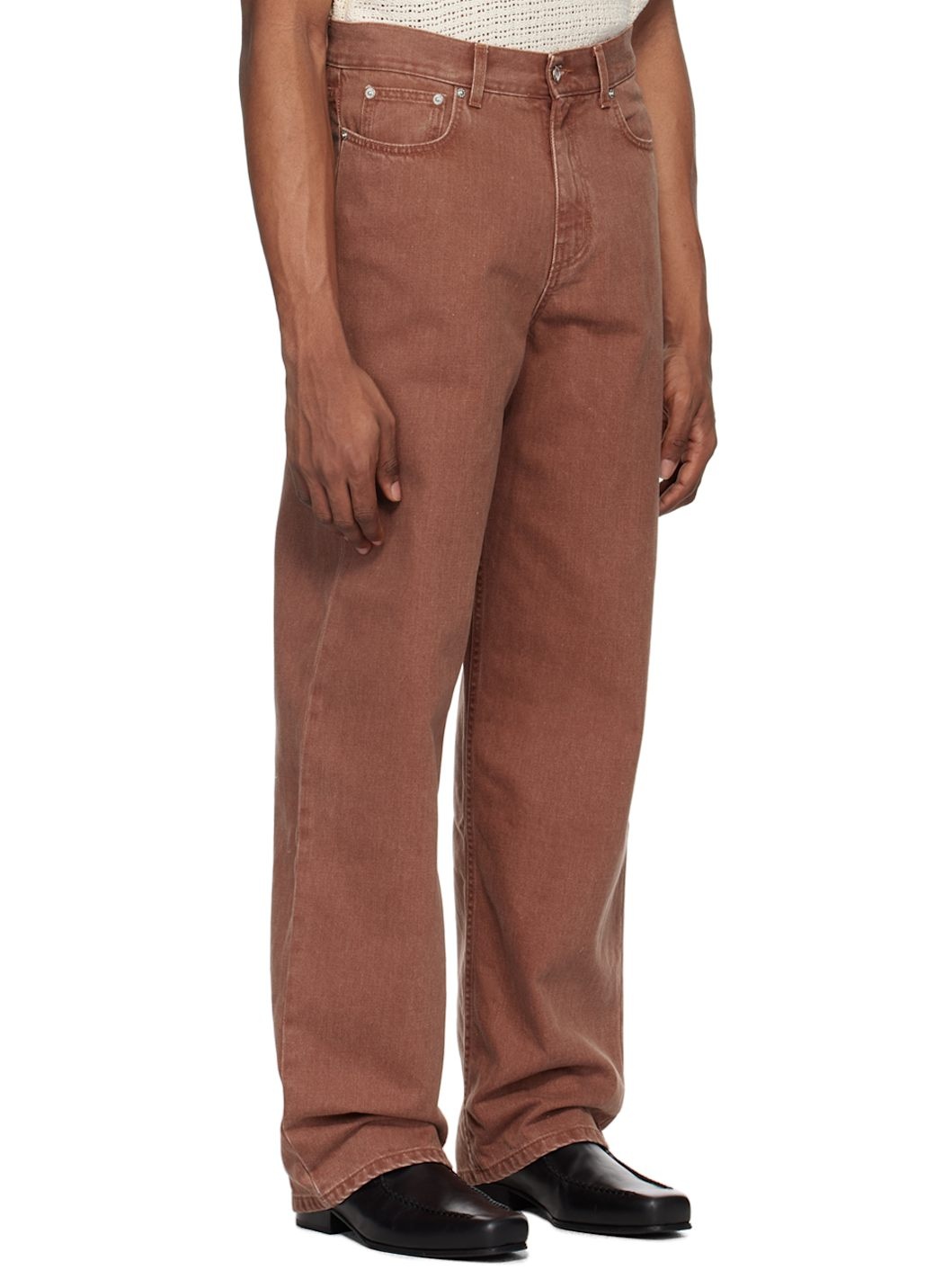 Red Wide Cut Jeans - 2