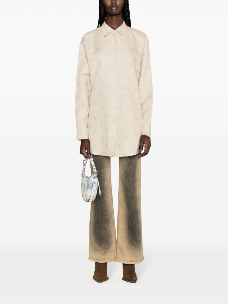 Off-White logo-jacquard cotton blend overshirt outlook
