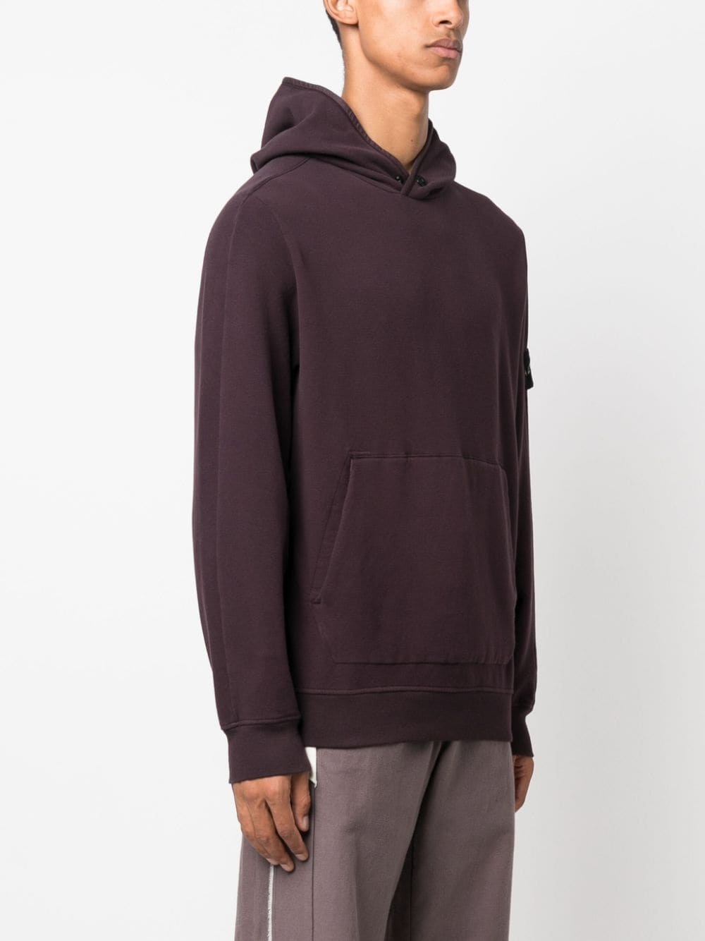 Compass-patch cotton hoodie - 3