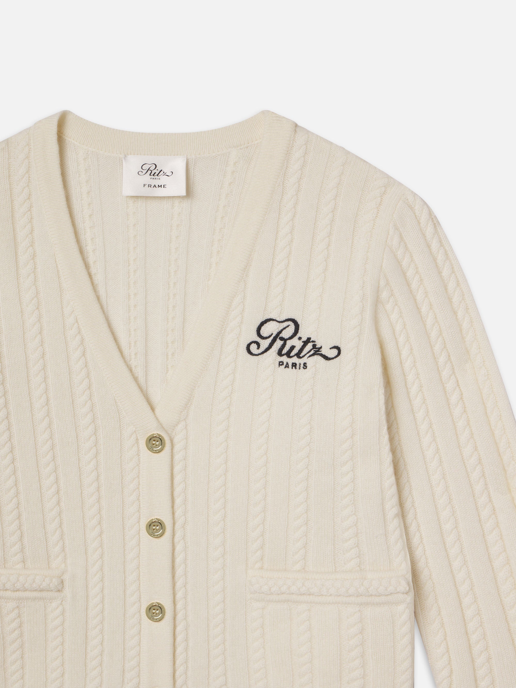 Ritz Cable Cardigan in Cream - 4