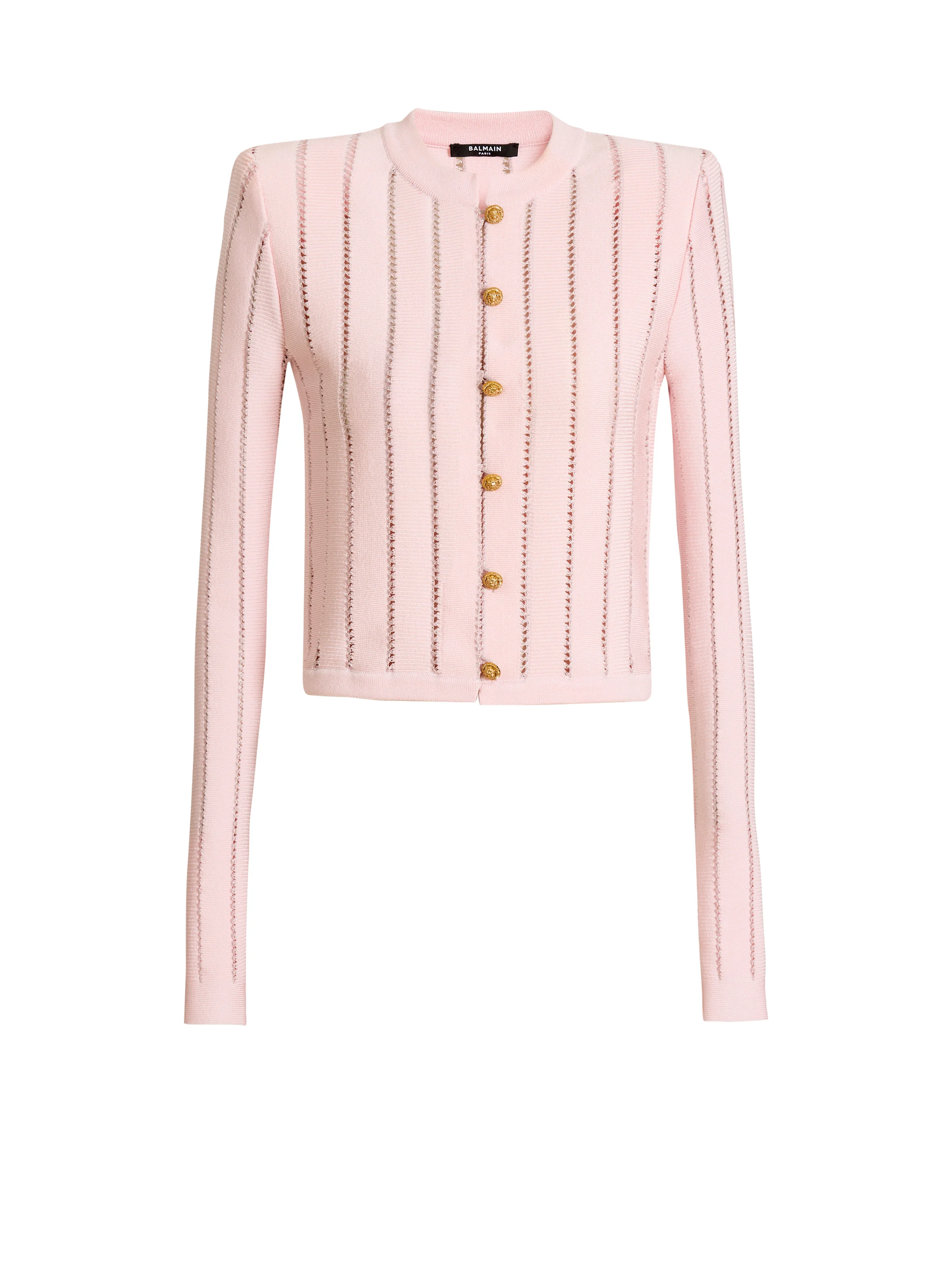 Cropped Fléchage knit cardigan - 1