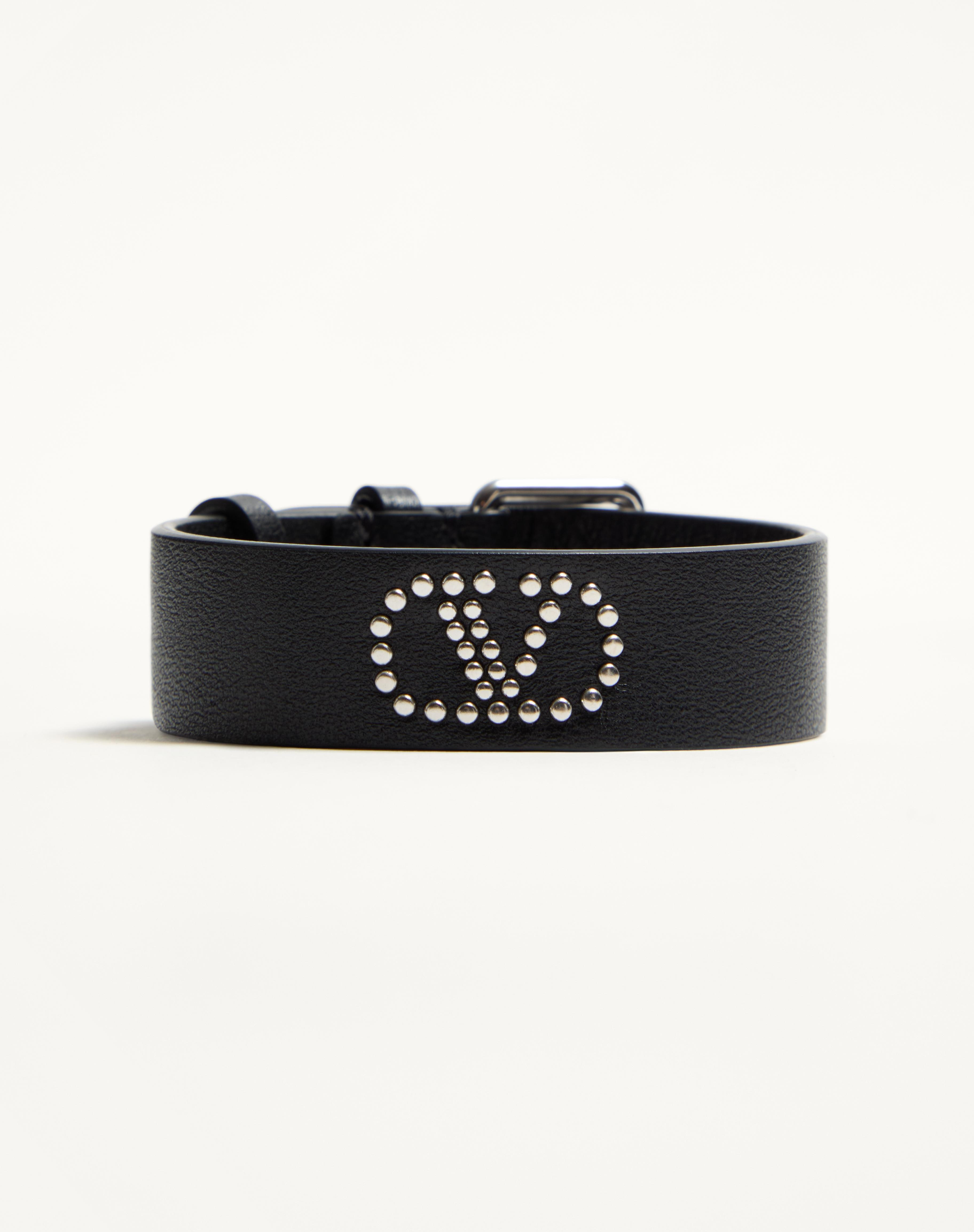 VALENTINO GARAVANI VLOGO SIGNATURE LEATHER AND METAL BRACELET - 4
