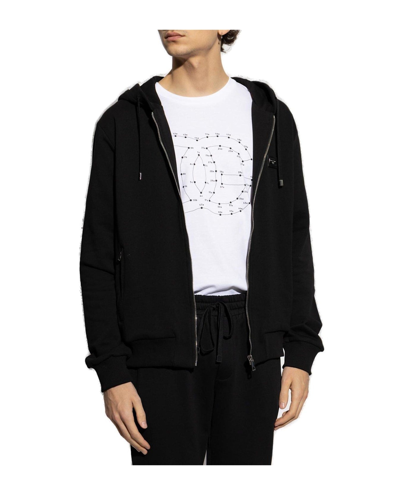 Logo Plaque Jersey Hoodie - 2