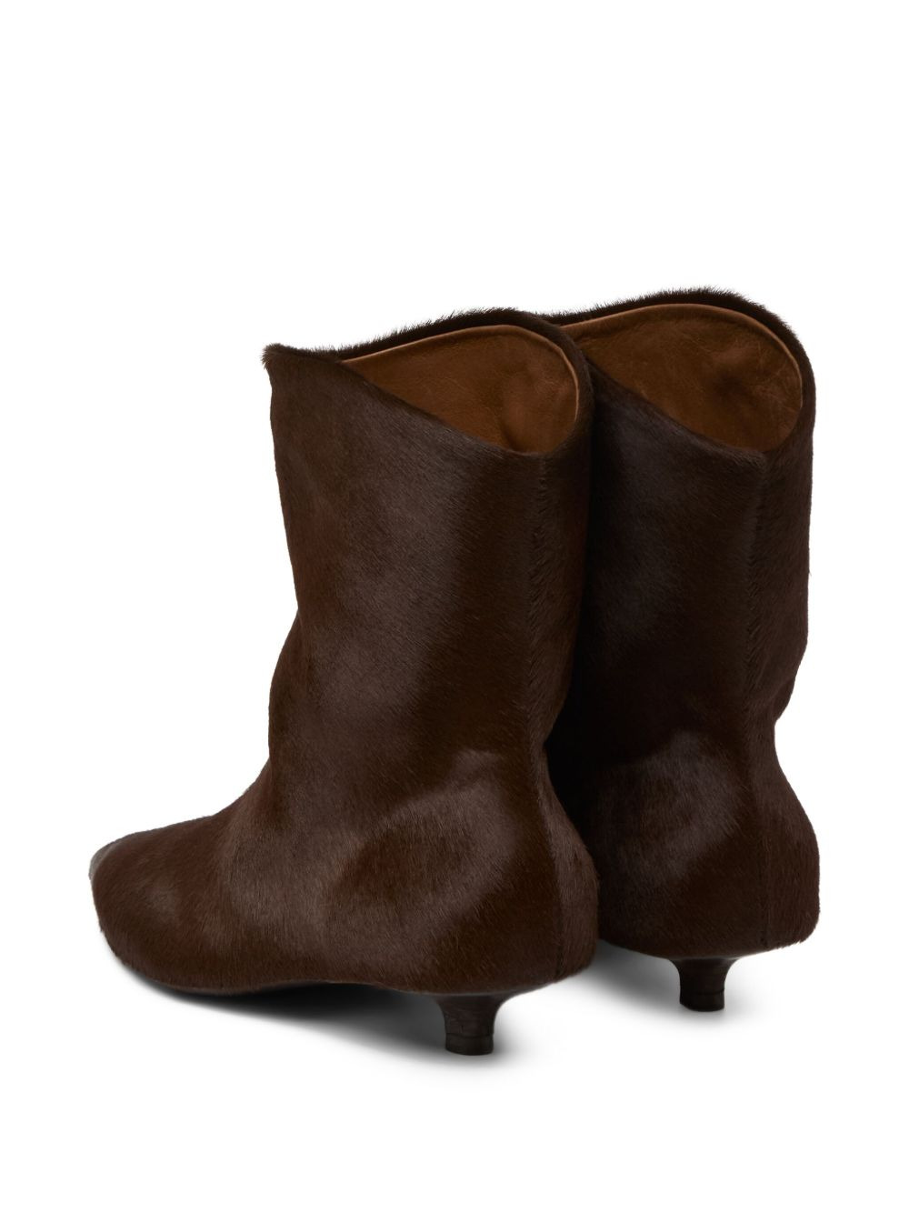 calf-hair pointed-toe boots - 3