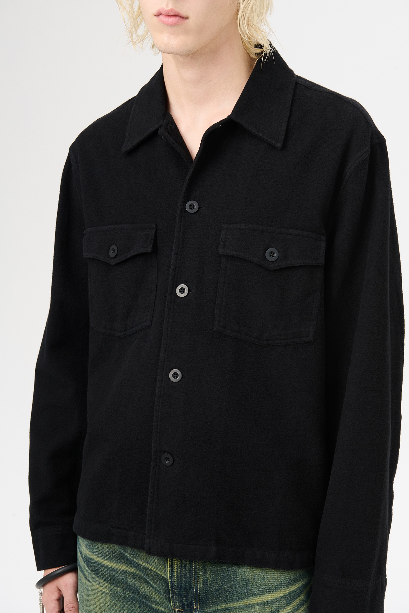 Evening Coach Jacket Black Brushed Cotton - 4