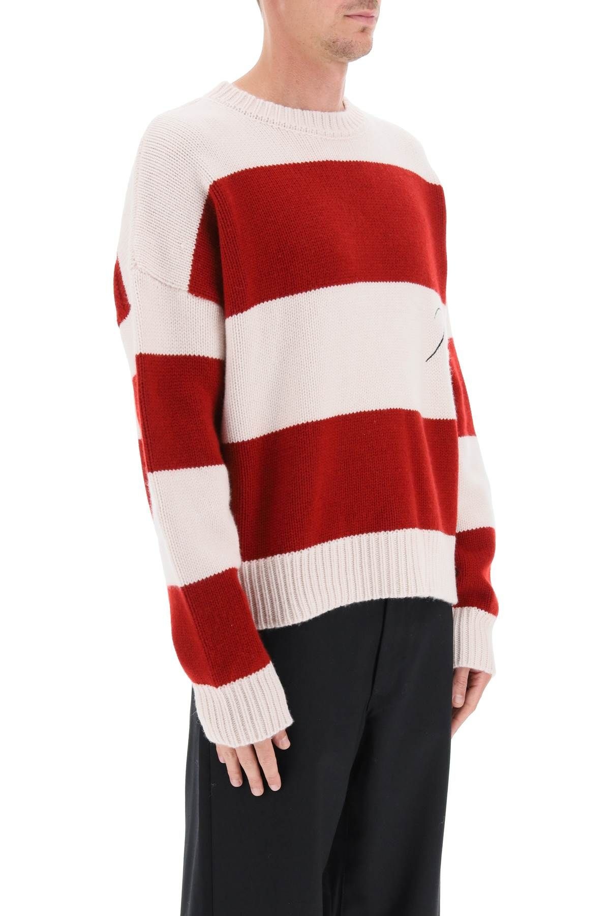 STRIPED SWEATER WITH EMBROIDERED LOGO - 3