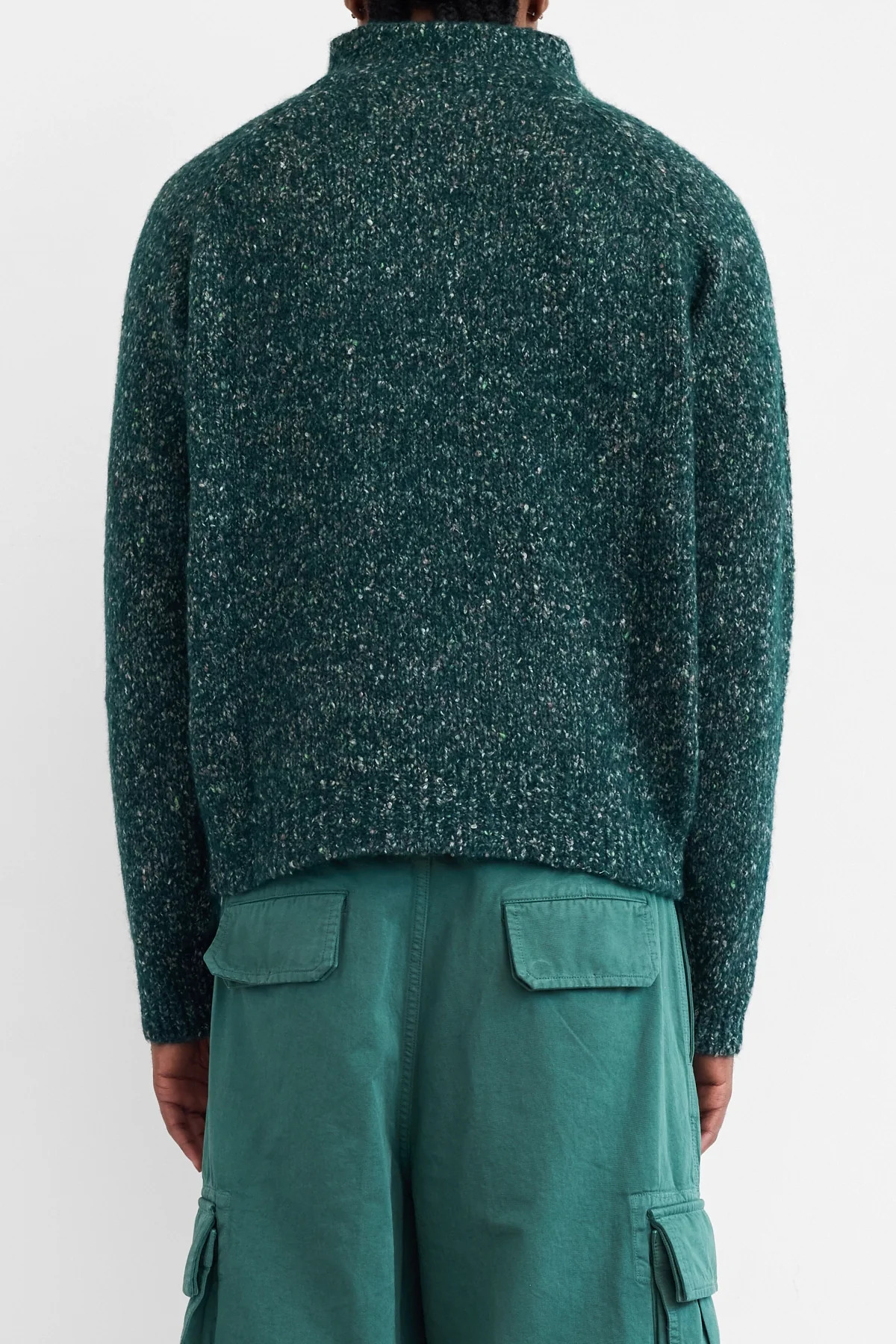 ERL Slit Neck Alpaca Sweater Dark Green - 5