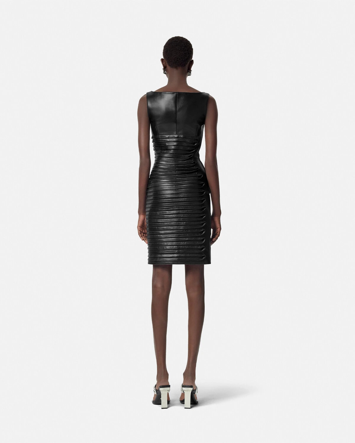 Plongé Leather Scoop Fitted Mini Dress - 5