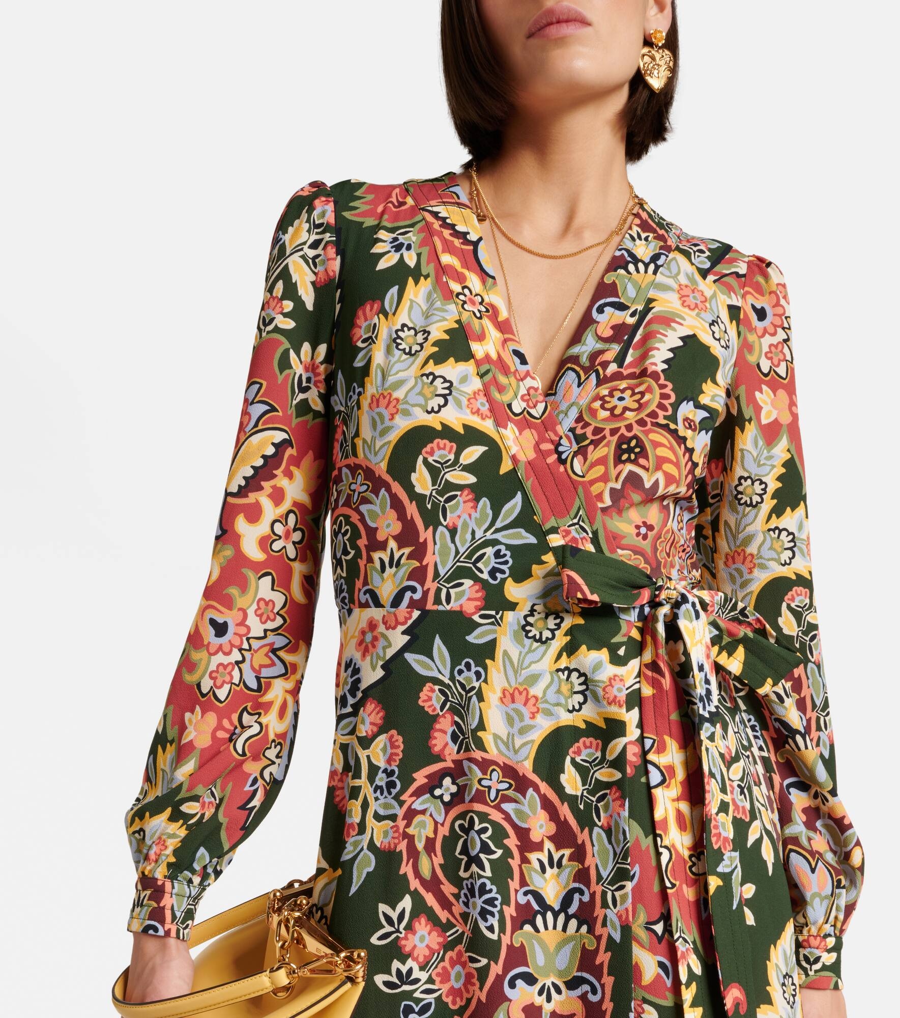 Printed wrap dress - 4