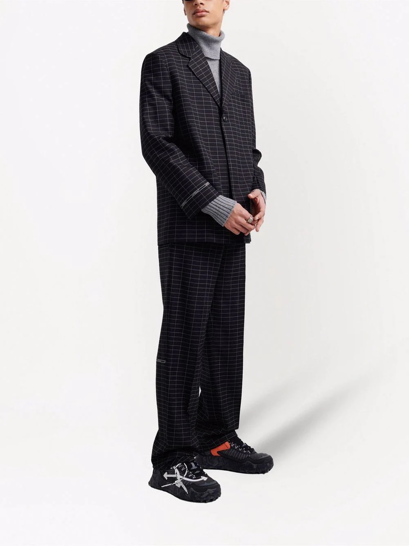 check-pattern single-breasted blazer 3