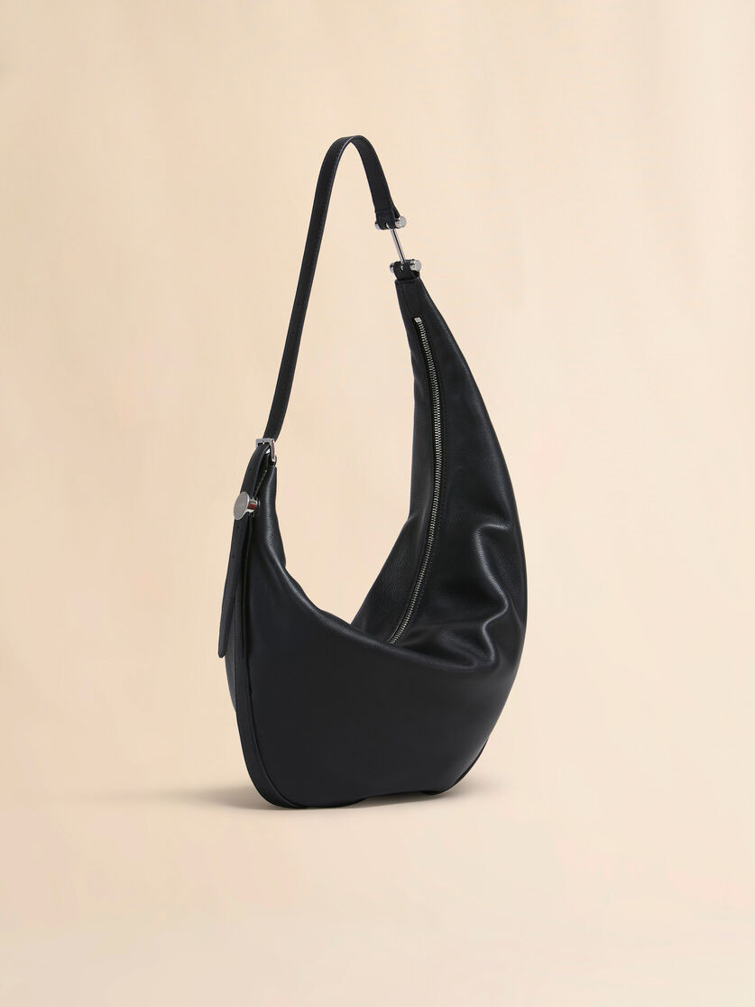 BLACK LEATHER DOT SMALL HOBO BAG - 6