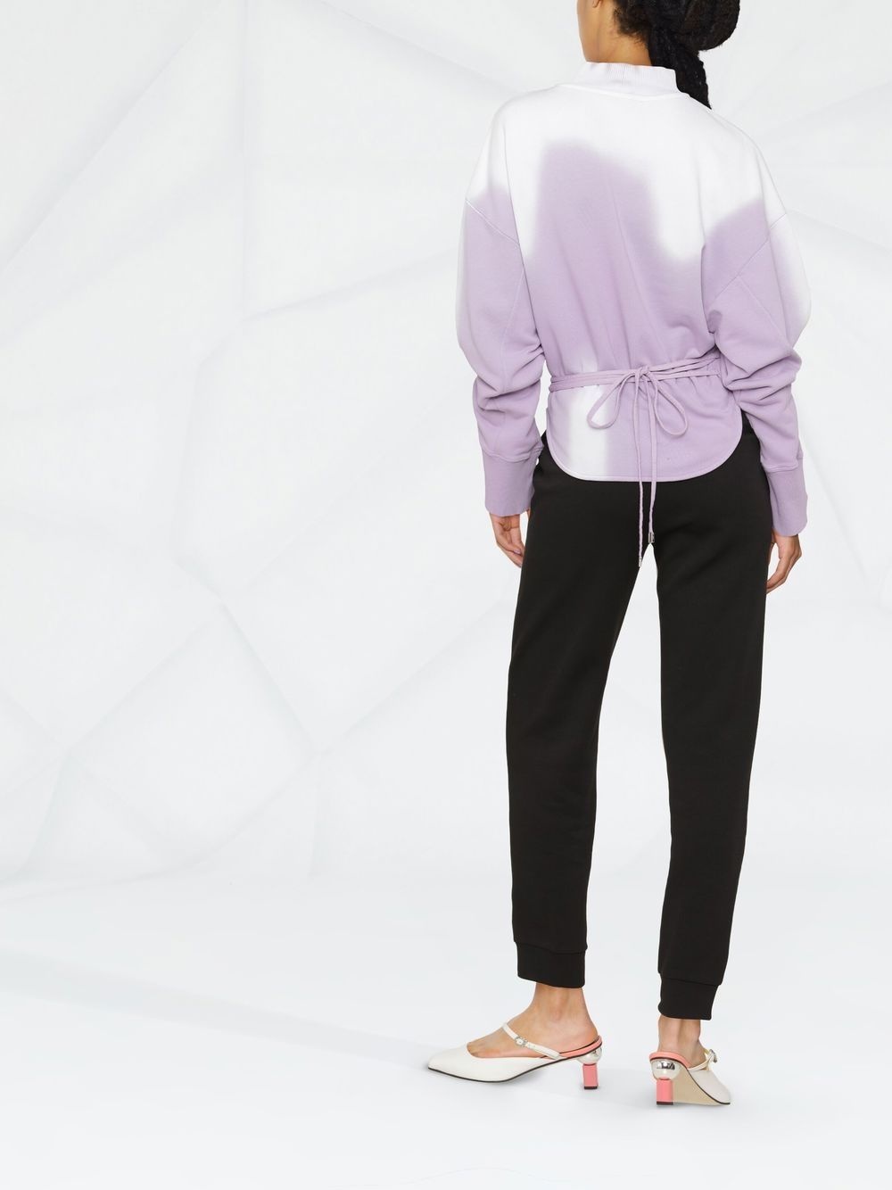 tie-dye cotton tie-waist sweatshirt - 3