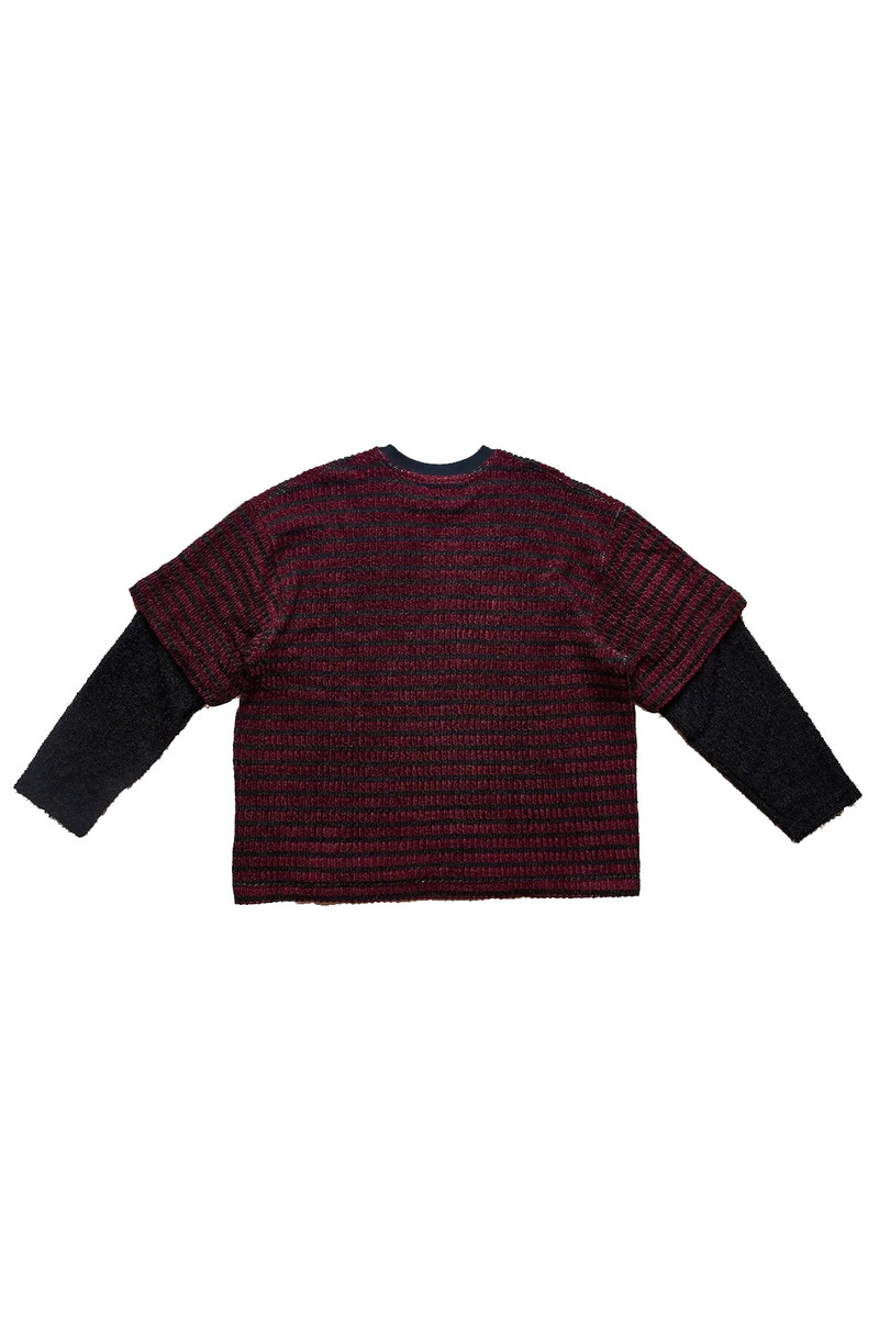 Song for the Mute Song For The Mute Double Layered Sleeves Pullover Red outlook