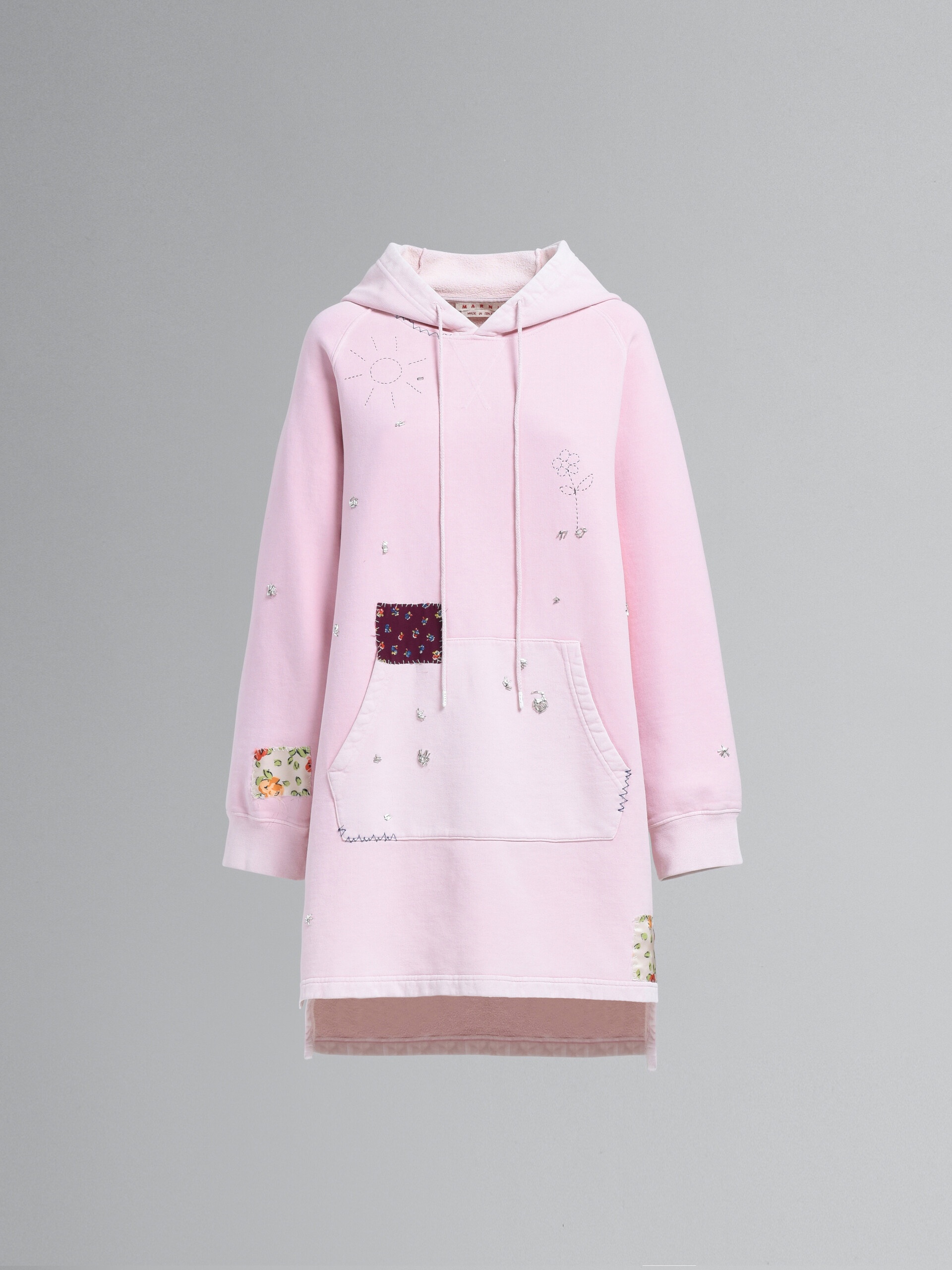 LIGHT PINK EMBROIDERED HOODIE - 1