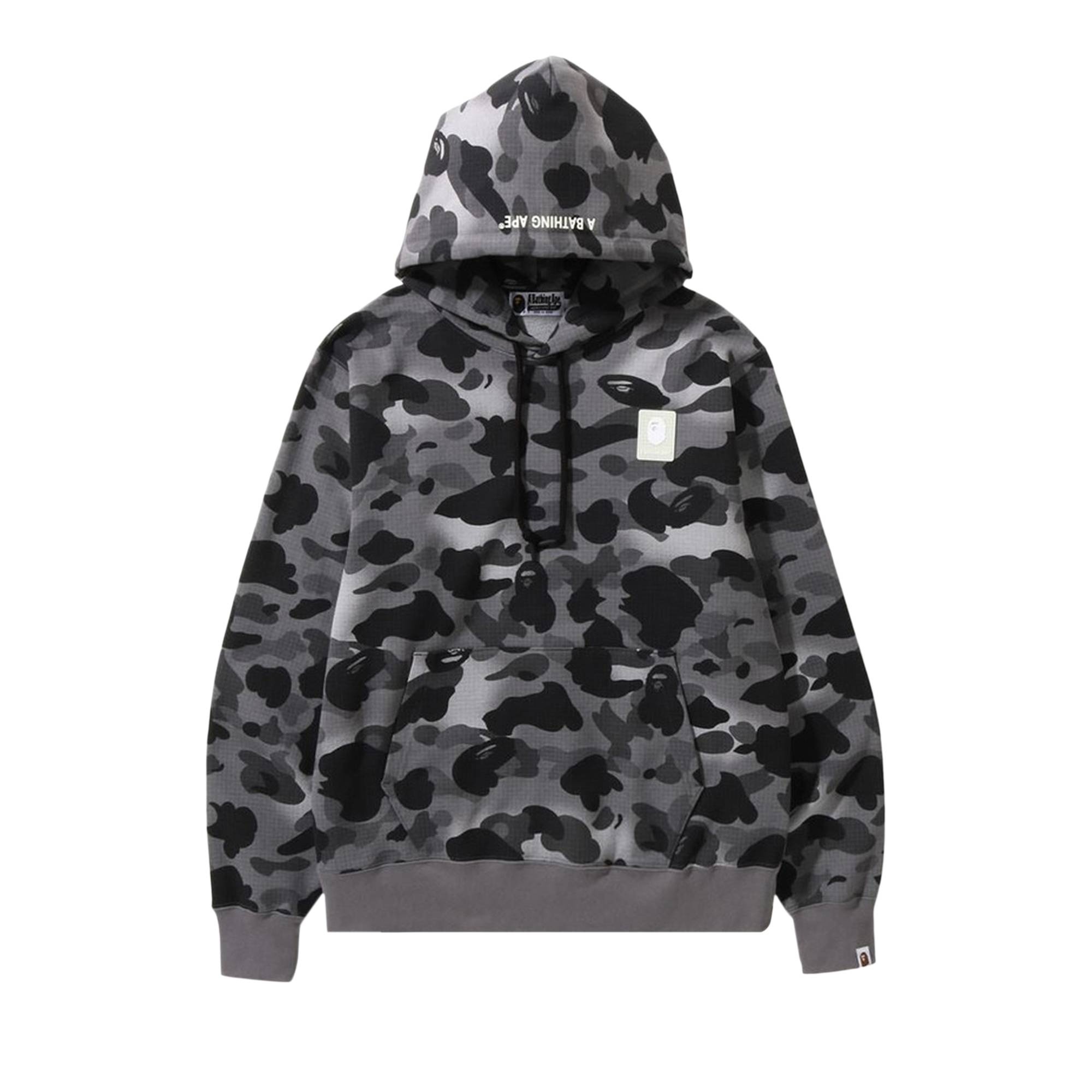 BAPE Grid Camo Pullover Hoodie 'Black' - 1