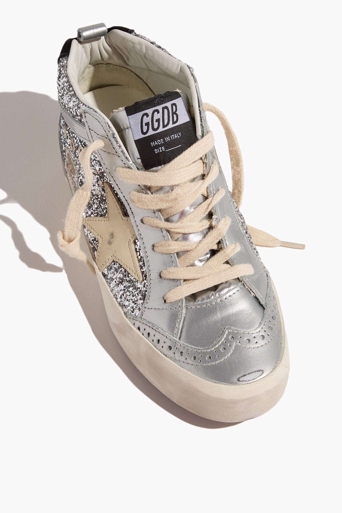 Mid Star Sneaker in Silver/Ivory/Black - 4