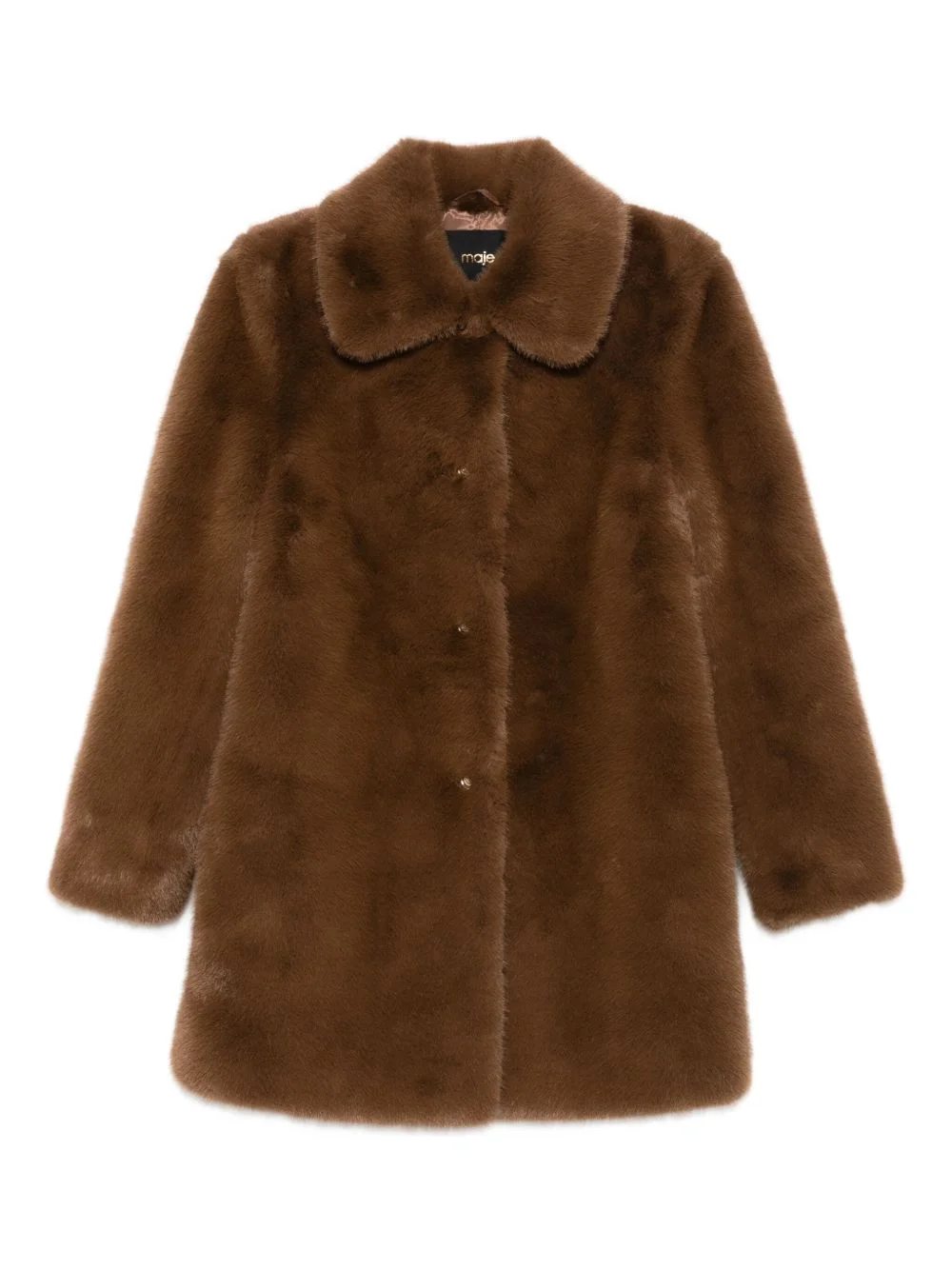 faux-fur buttoned coat - 1