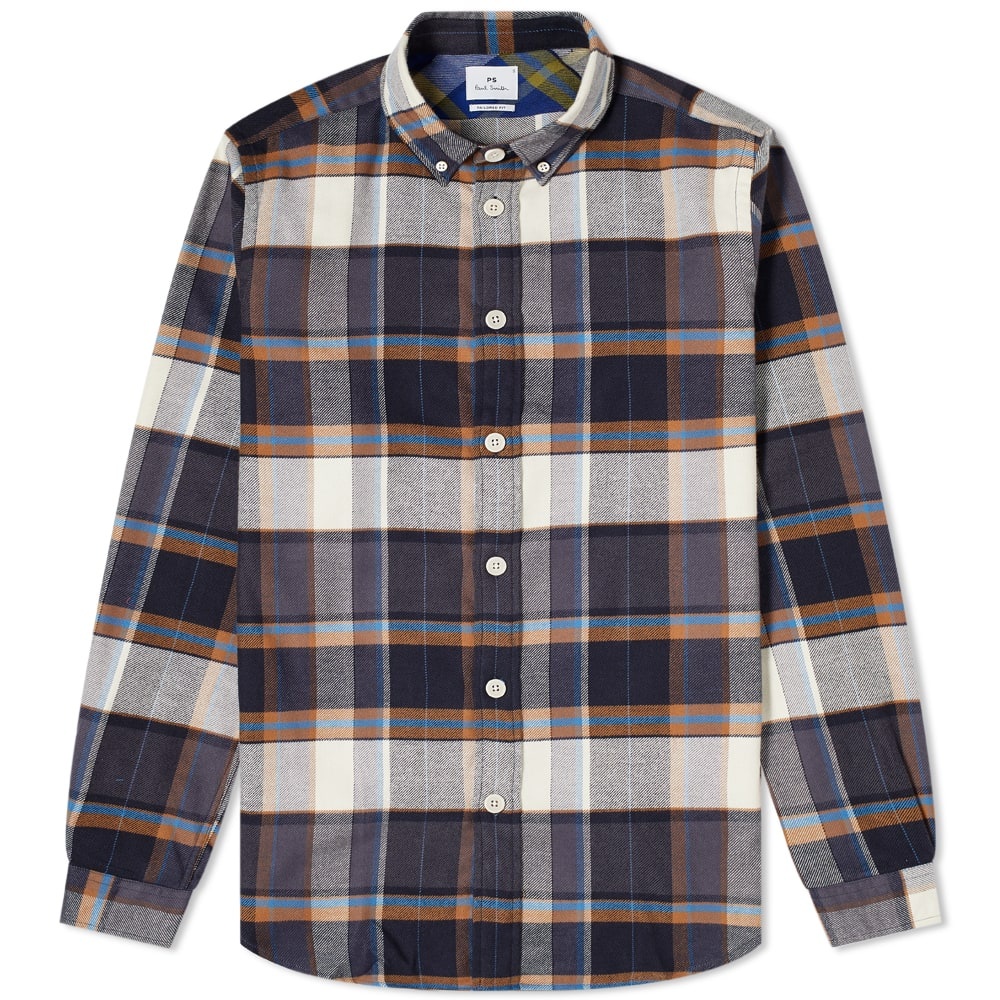 Paul Smith Button Down Heavy Flannel Check Shirt - 1