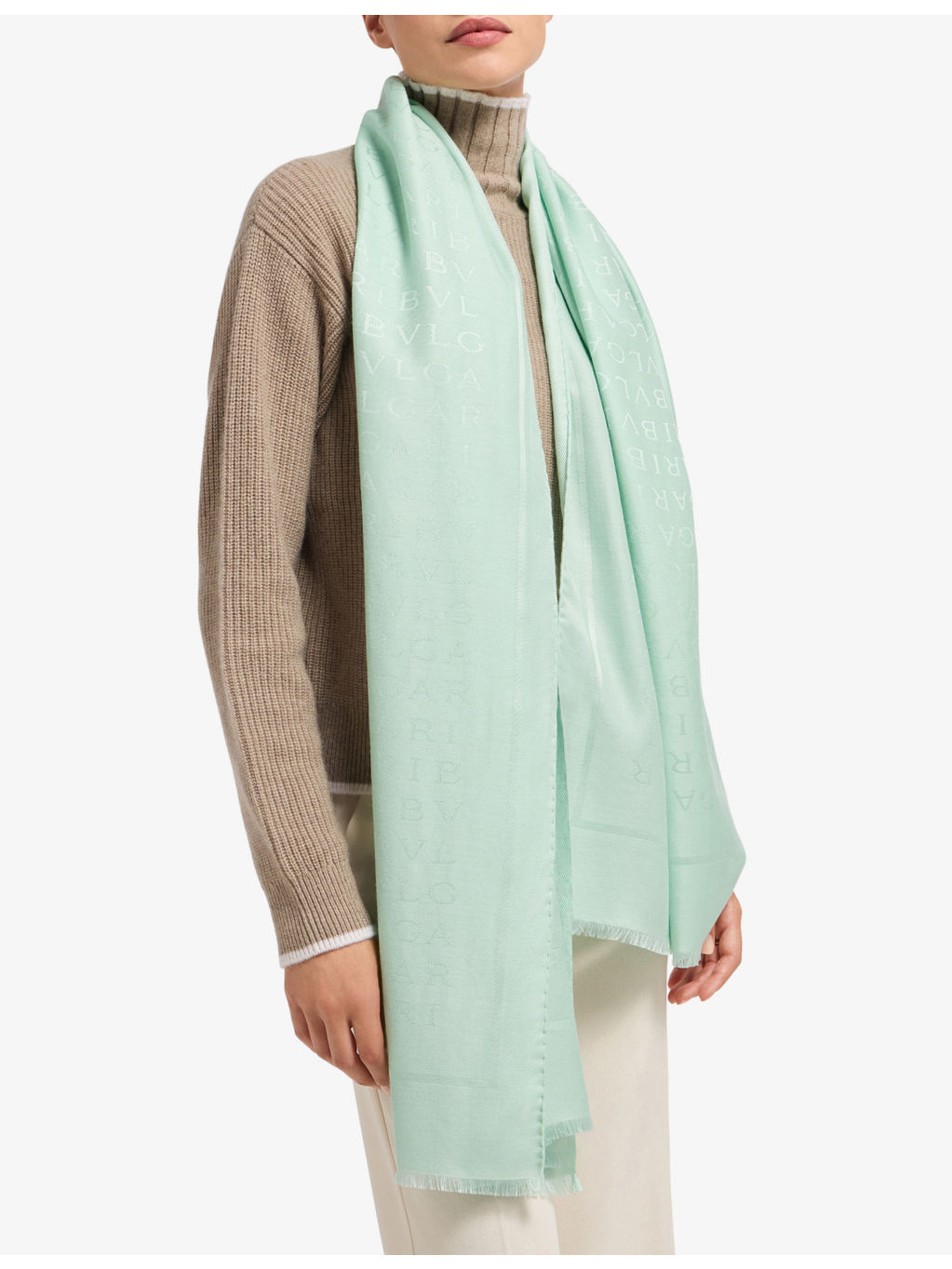 Lettere Maxi Silk and Wool-Blend Stole 3