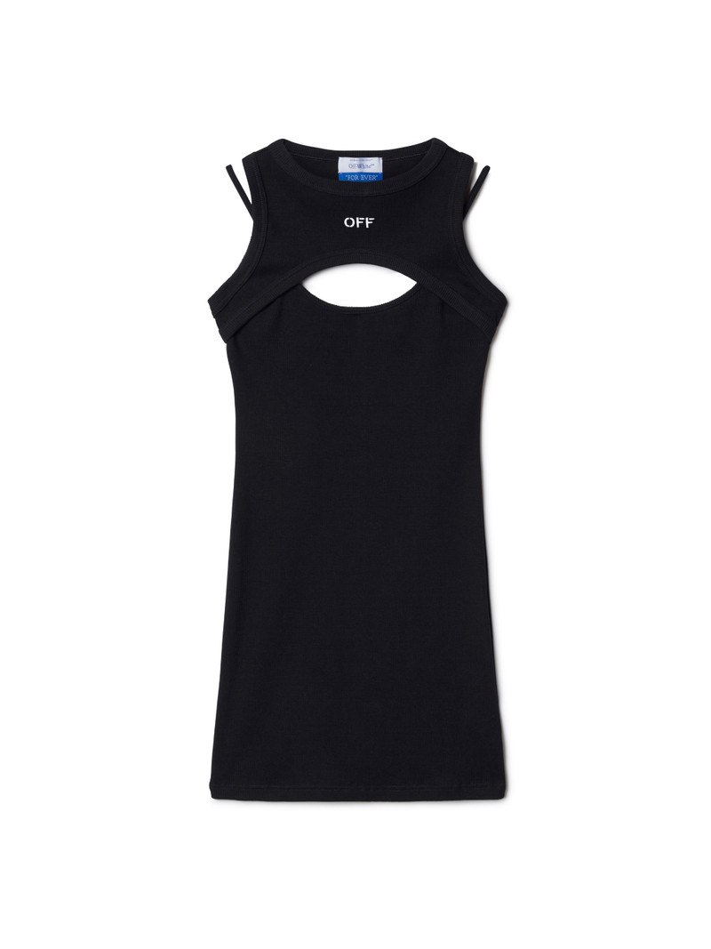 Off Stamp Rib Round Mini Dres - 1