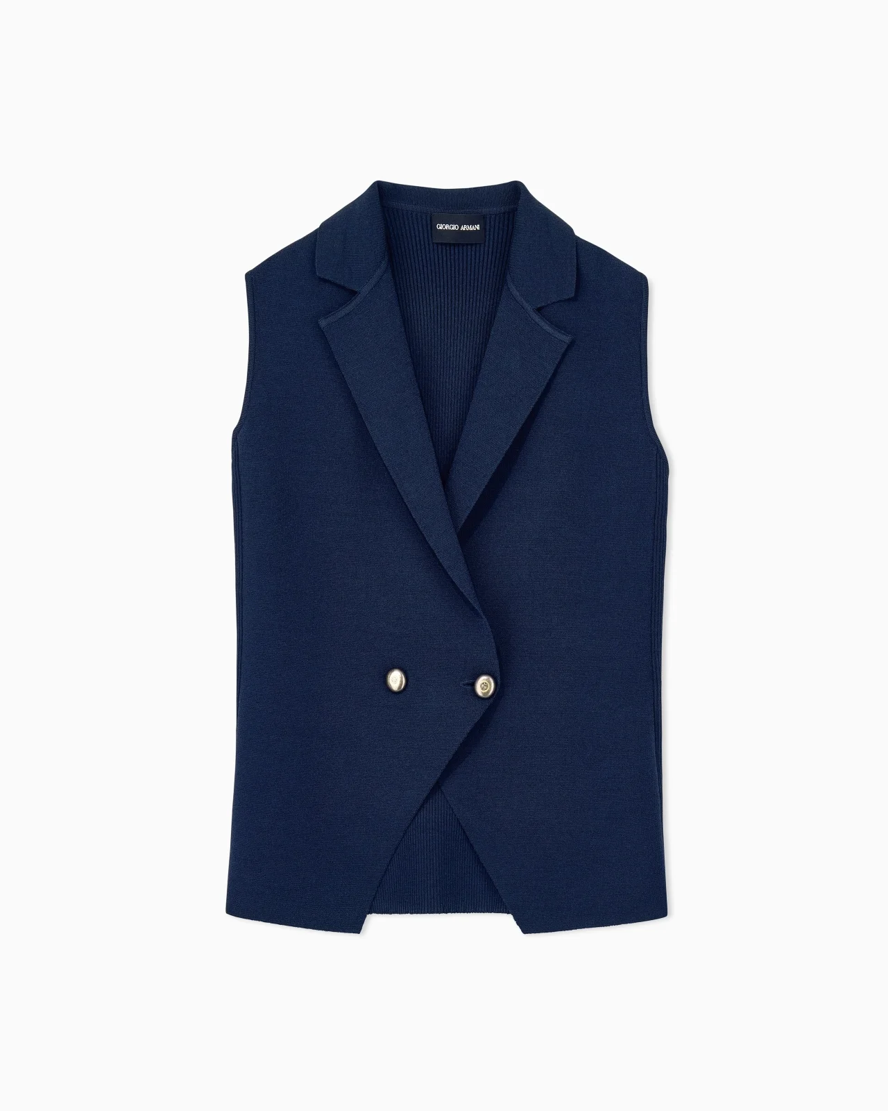 DOUBLE-BREASTED VISCOSE KNIT VEST - 1