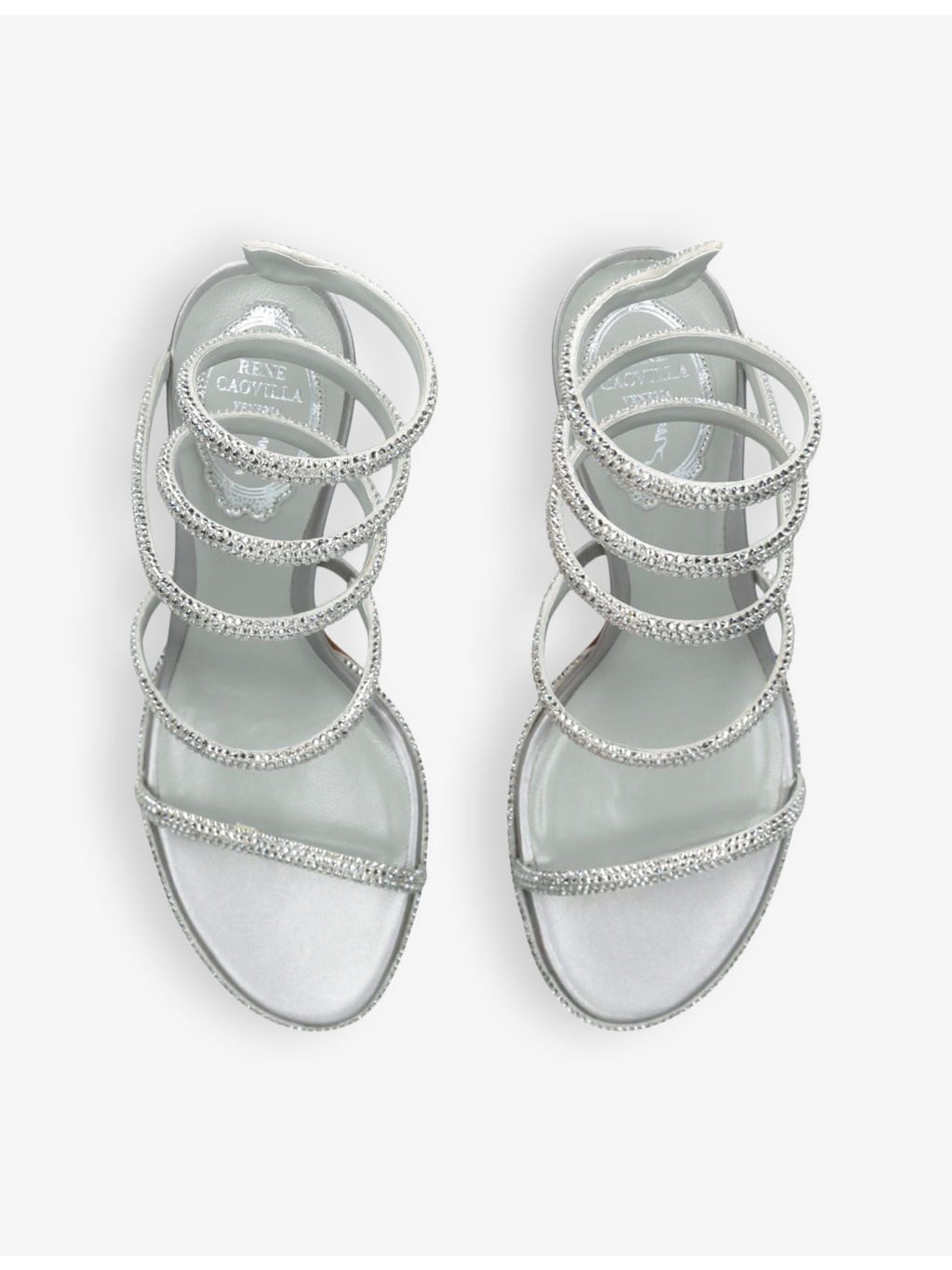 Cleo rhinestone-embellished heeled satin sandals - 3